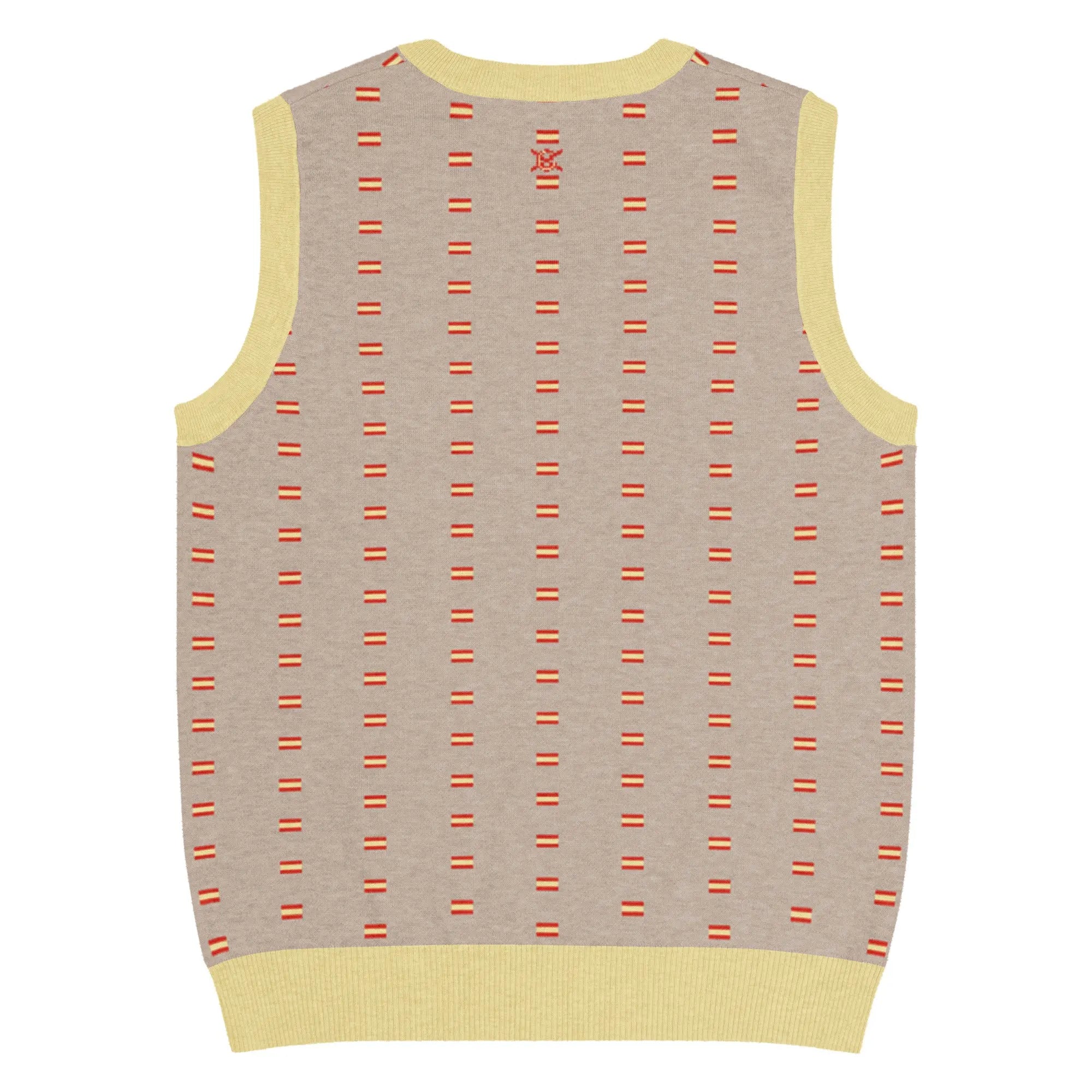 Comprar Chaleco Bandera de España de punto con cuello pico Bandera España La Flamenca de Borgoña Patricia Muñoz VOX