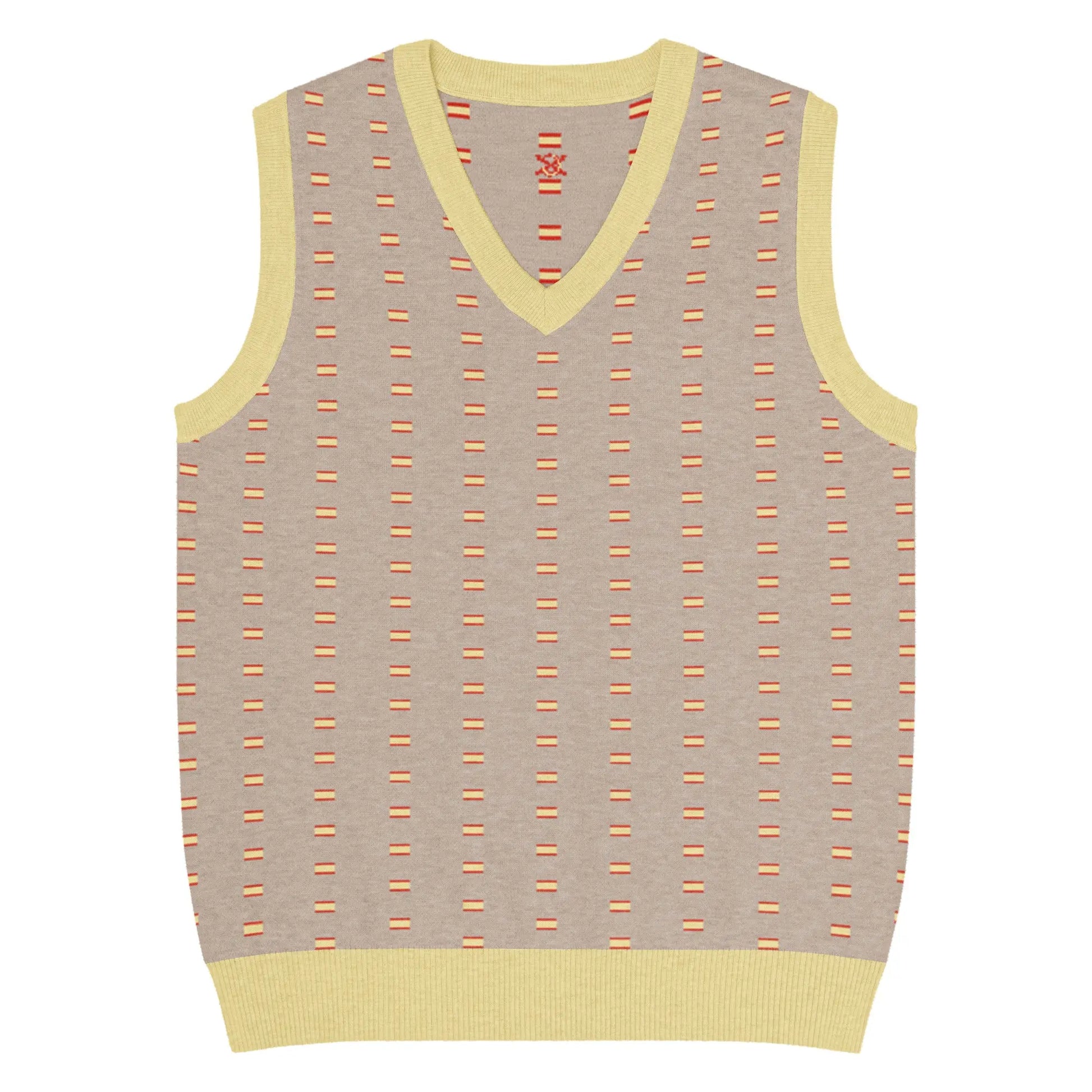 Comprar Chaleco Bandera de España de punto con cuello pico Bandera España La Flamenca de Borgoña Patricia Muñoz VOX