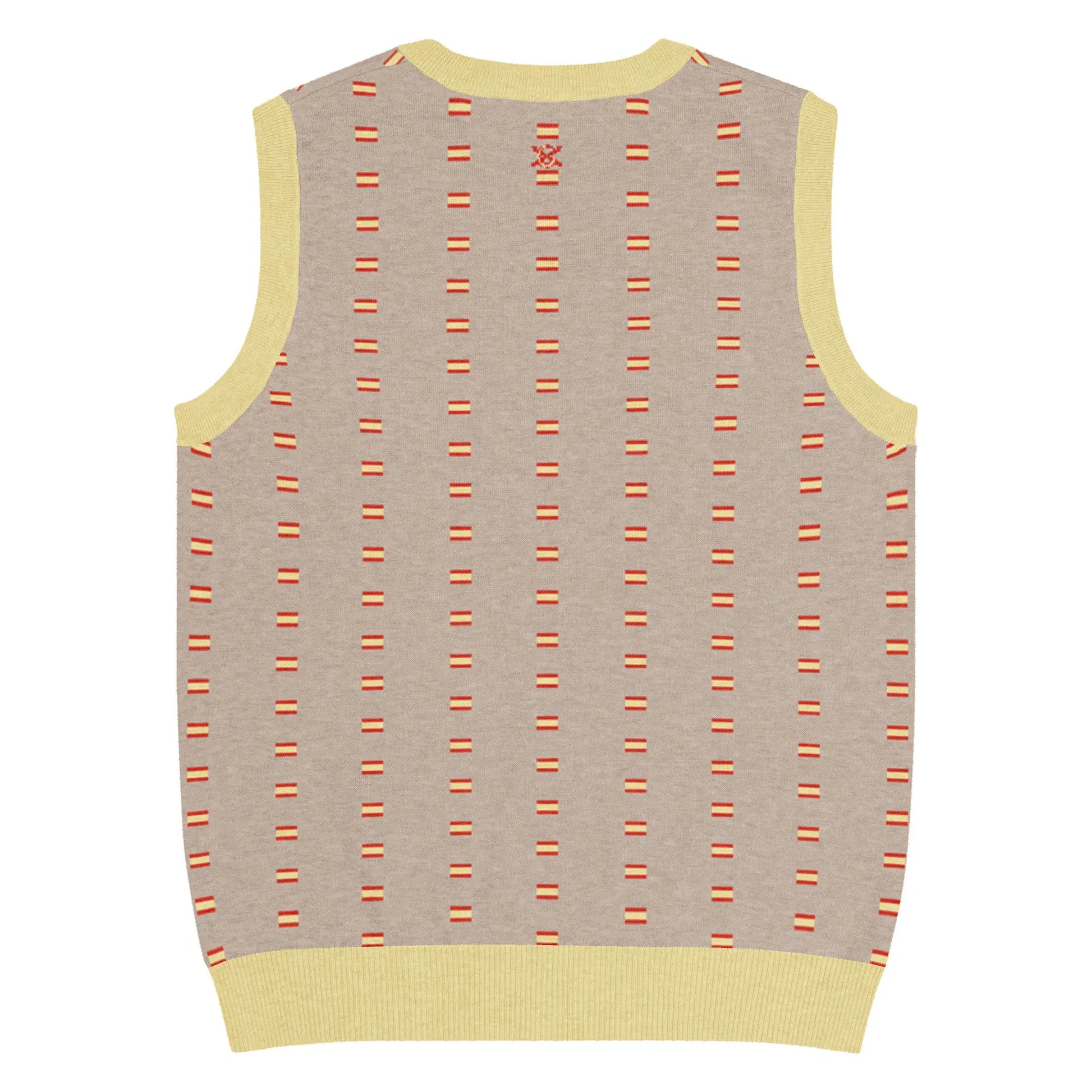 Comprar Chaleco Bandera de España de punto con cuello pico Bandera España La Flamenca de Borgoña Patricia Muñoz VOX