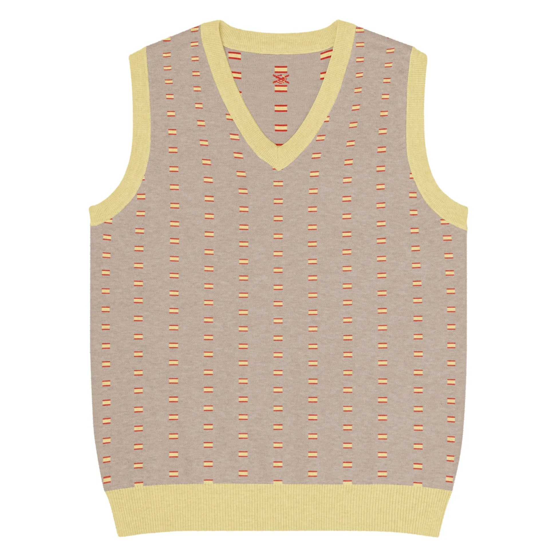 Comprar Chaleco Bandera de España de punto con cuello pico Bandera España La Flamenca de Borgoña Patricia Muñoz VOX