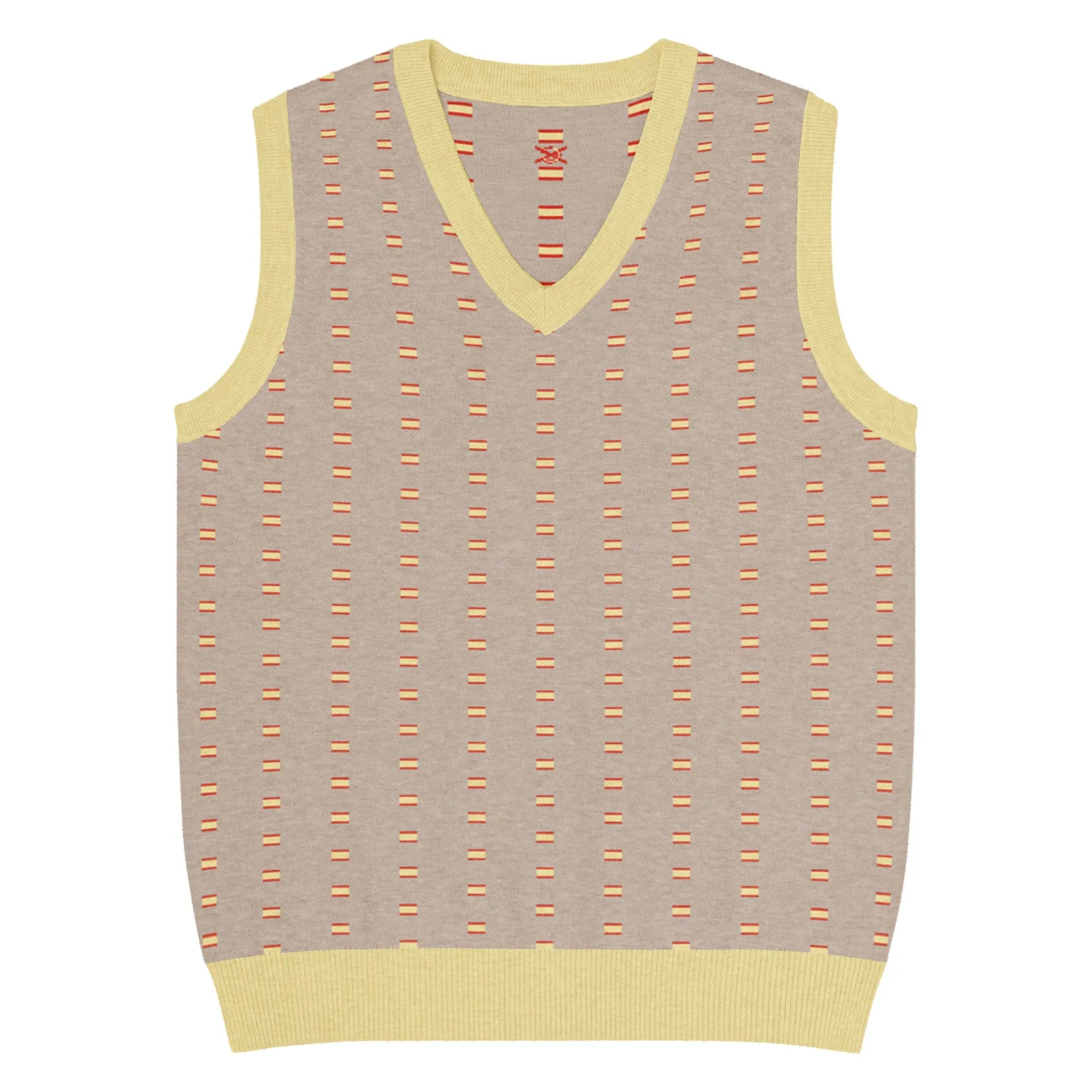 Comprar Chaleco Bandera de España de punto con cuello pico Bandera España La Flamenca de Borgoña Patricia Muñoz VOX