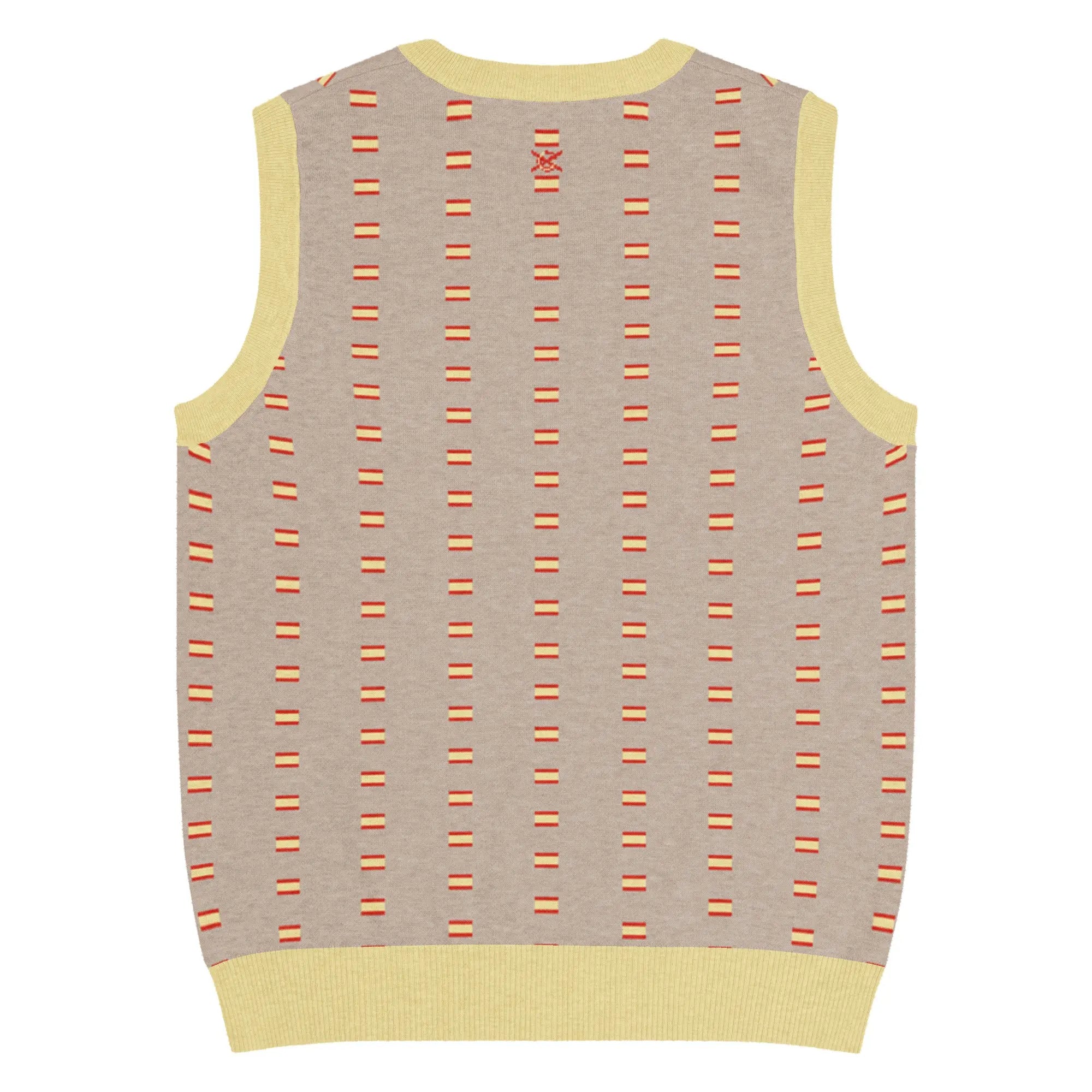 Comprar Chaleco Bandera de España de punto con cuello pico Bandera España La Flamenca de Borgoña Patricia Muñoz VOX