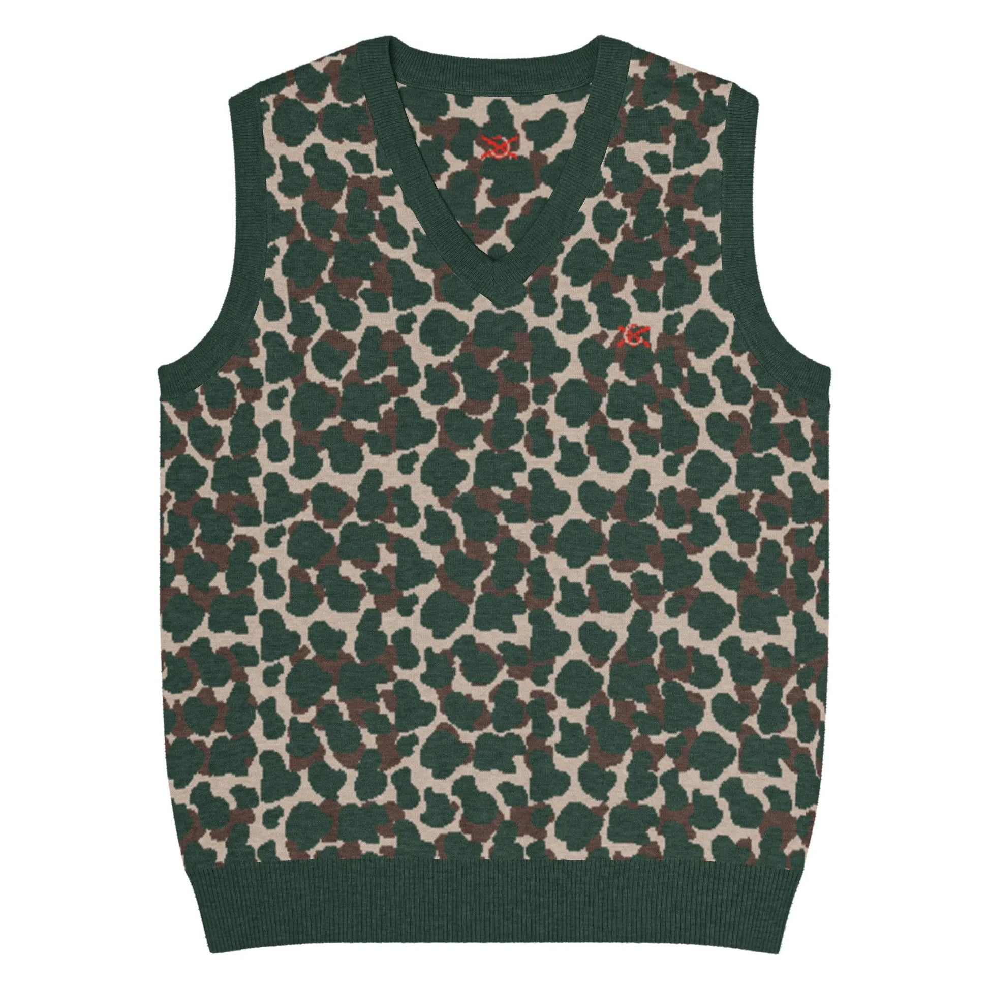 Comprar Chaleco Camuflaje de punto con cuello pico Bandera España La Flamenca de Borgoña Patricia Muñoz VOX