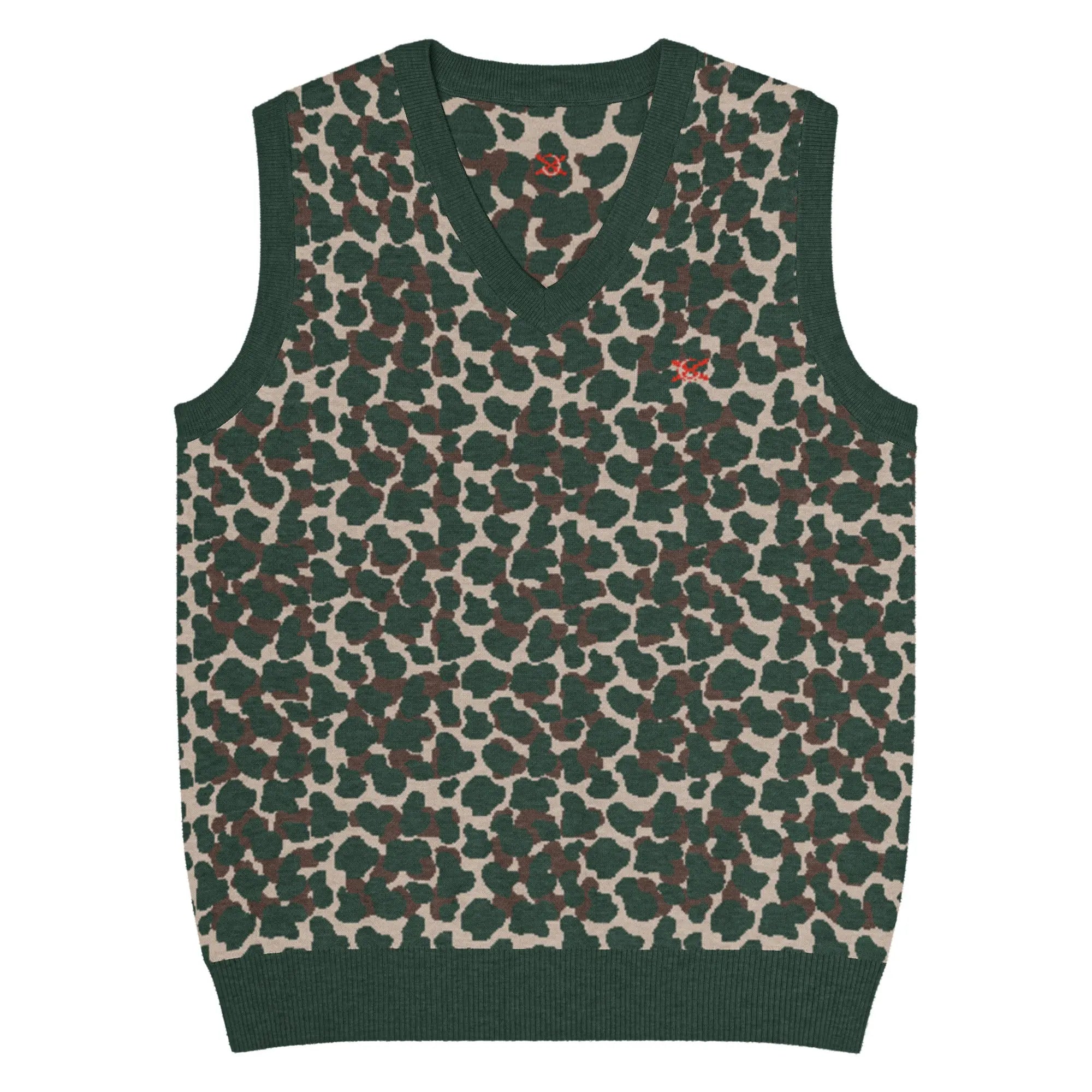 Comprar Chaleco Camuflaje de punto con cuello pico Bandera España La Flamenca de Borgoña Patricia Muñoz VOX