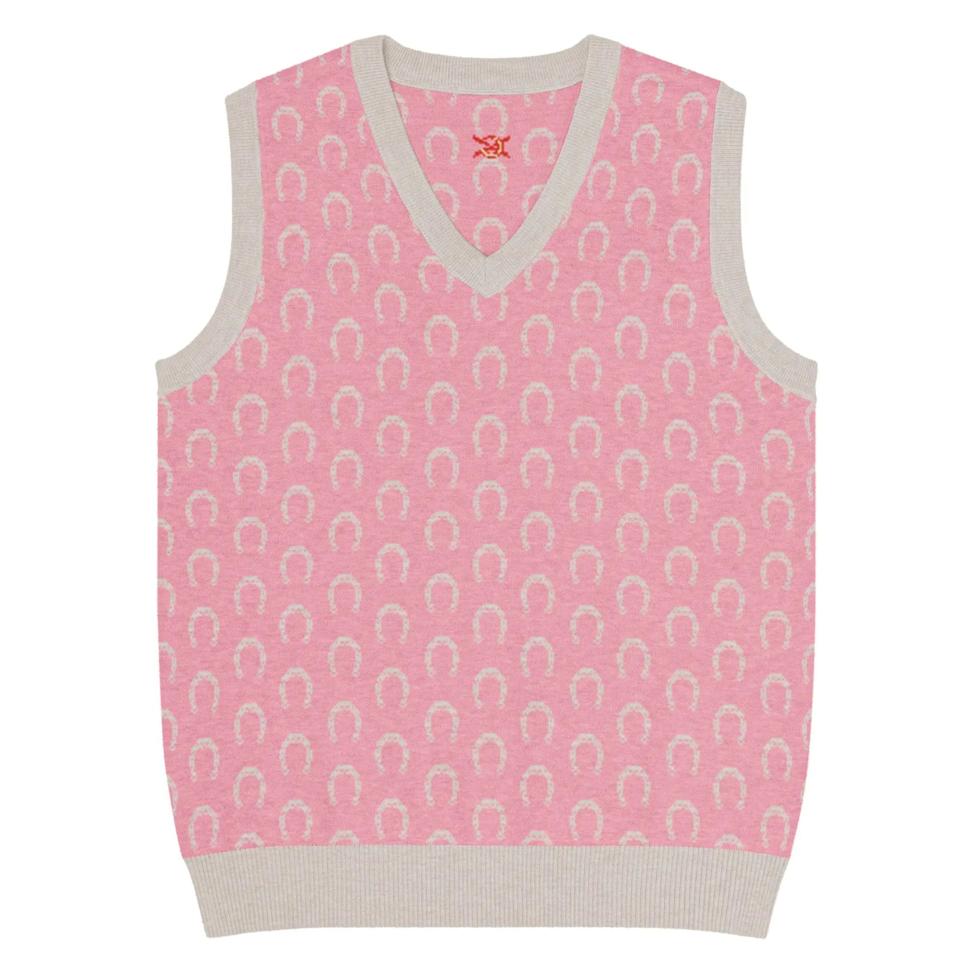 Comprar Chaleco Herraduras Caballista de punto con cuello pico - rosa Bandera España La Flamenca de Borgoña Patricia Muñoz VOX