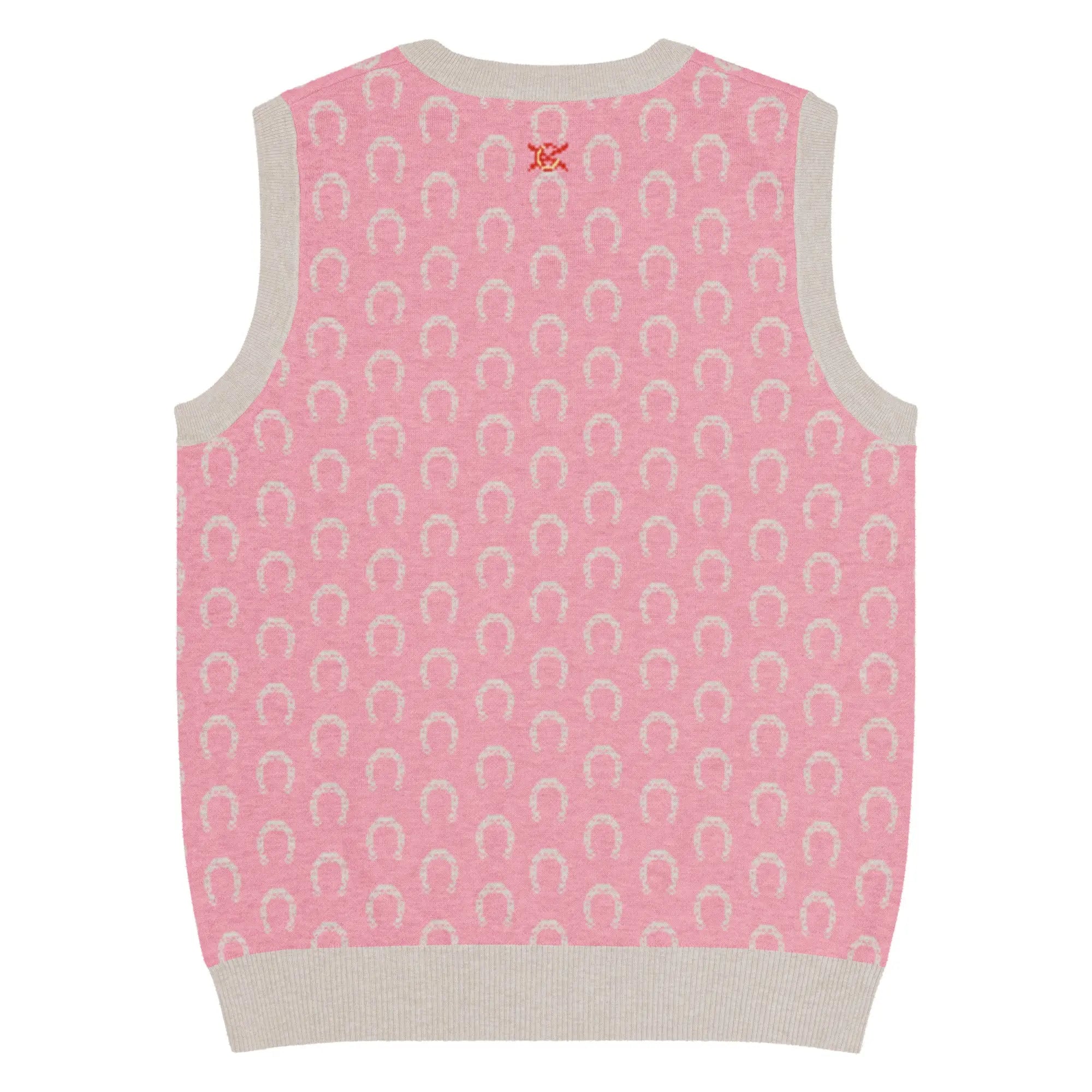 Comprar Chaleco Herraduras Caballista de punto con cuello pico - rosa Bandera España La Flamenca de Borgoña Patricia Muñoz VOX