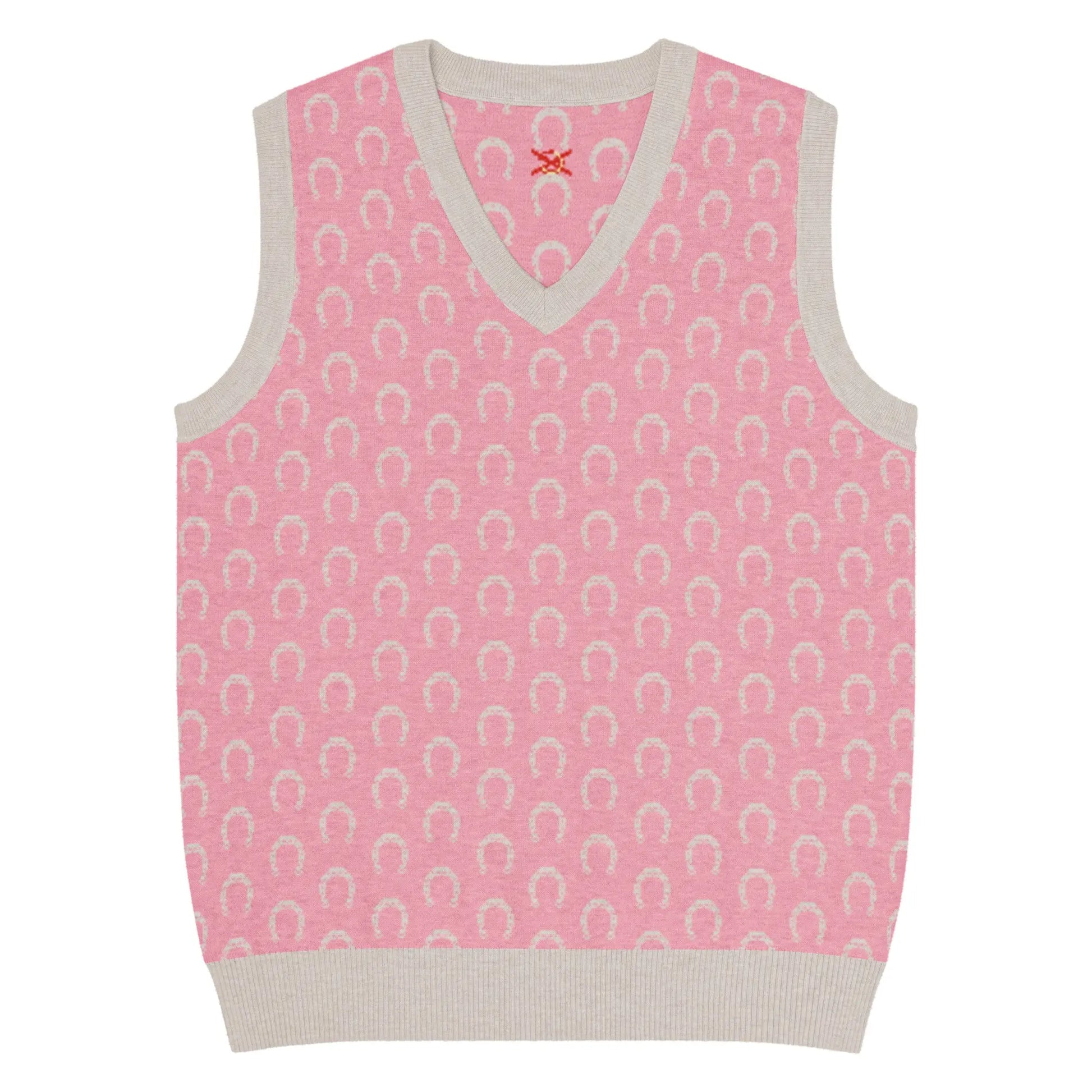 Comprar Chaleco Herraduras Caballista de punto con cuello pico - rosa Bandera España La Flamenca de Borgoña Patricia Muñoz VOX