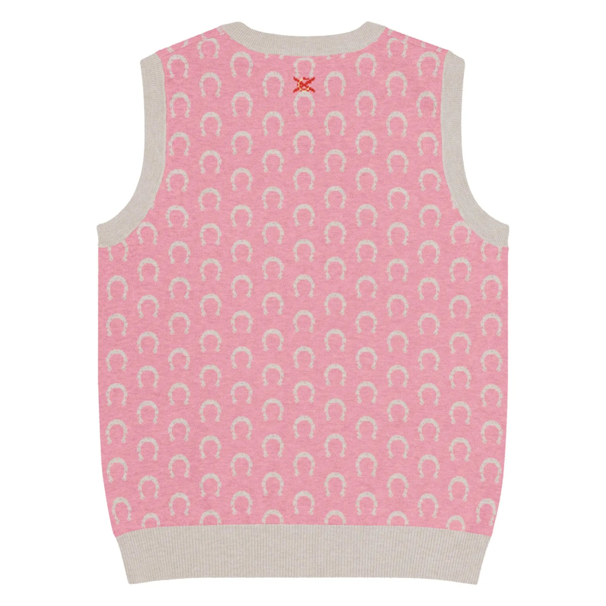 Comprar Chaleco Herraduras Caballista de punto con cuello pico - rosa Bandera España La Flamenca de Borgoña Patricia Muñoz VOX