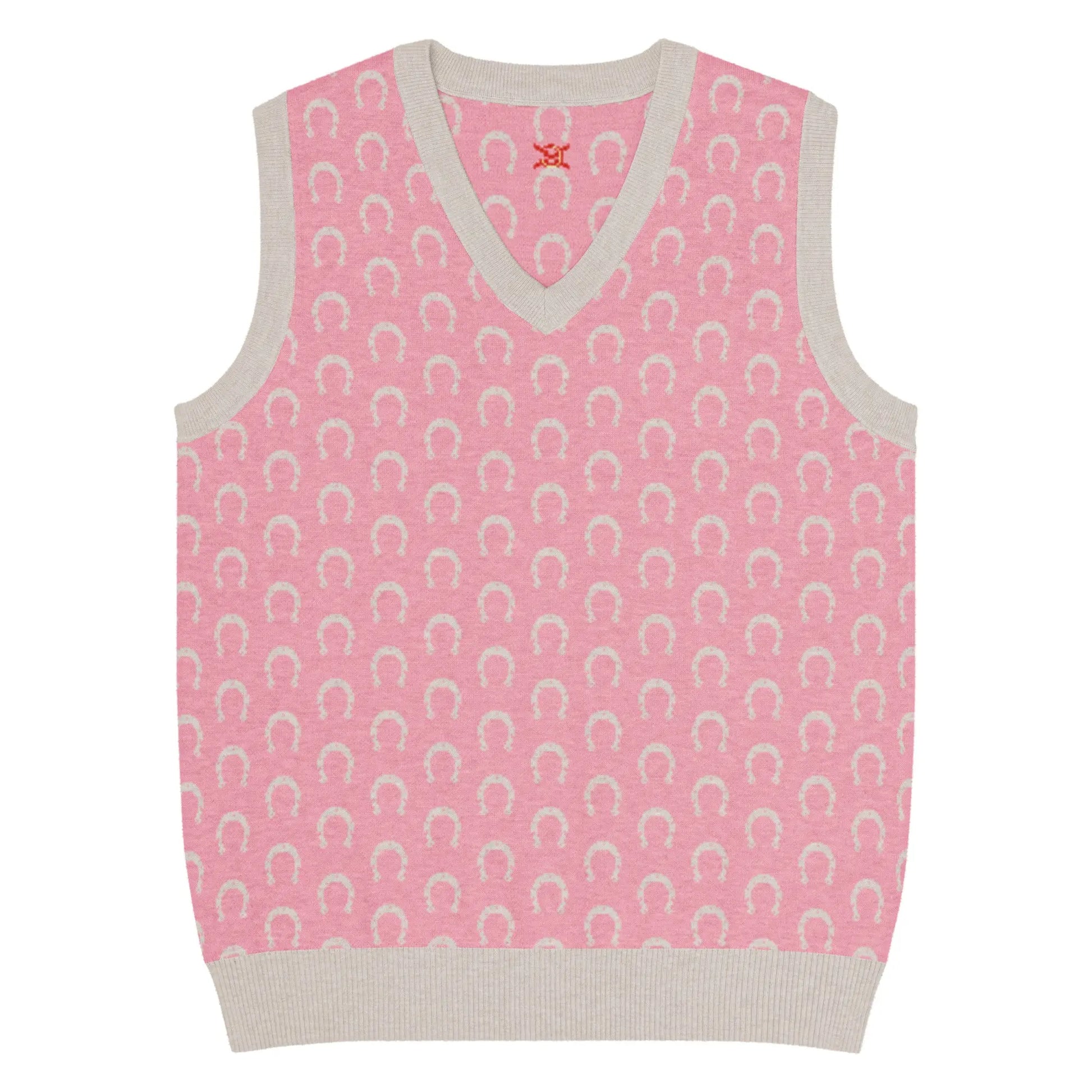 Comprar Chaleco Herraduras Caballista de punto con cuello pico - rosa Bandera España La Flamenca de Borgoña Patricia Muñoz VOX