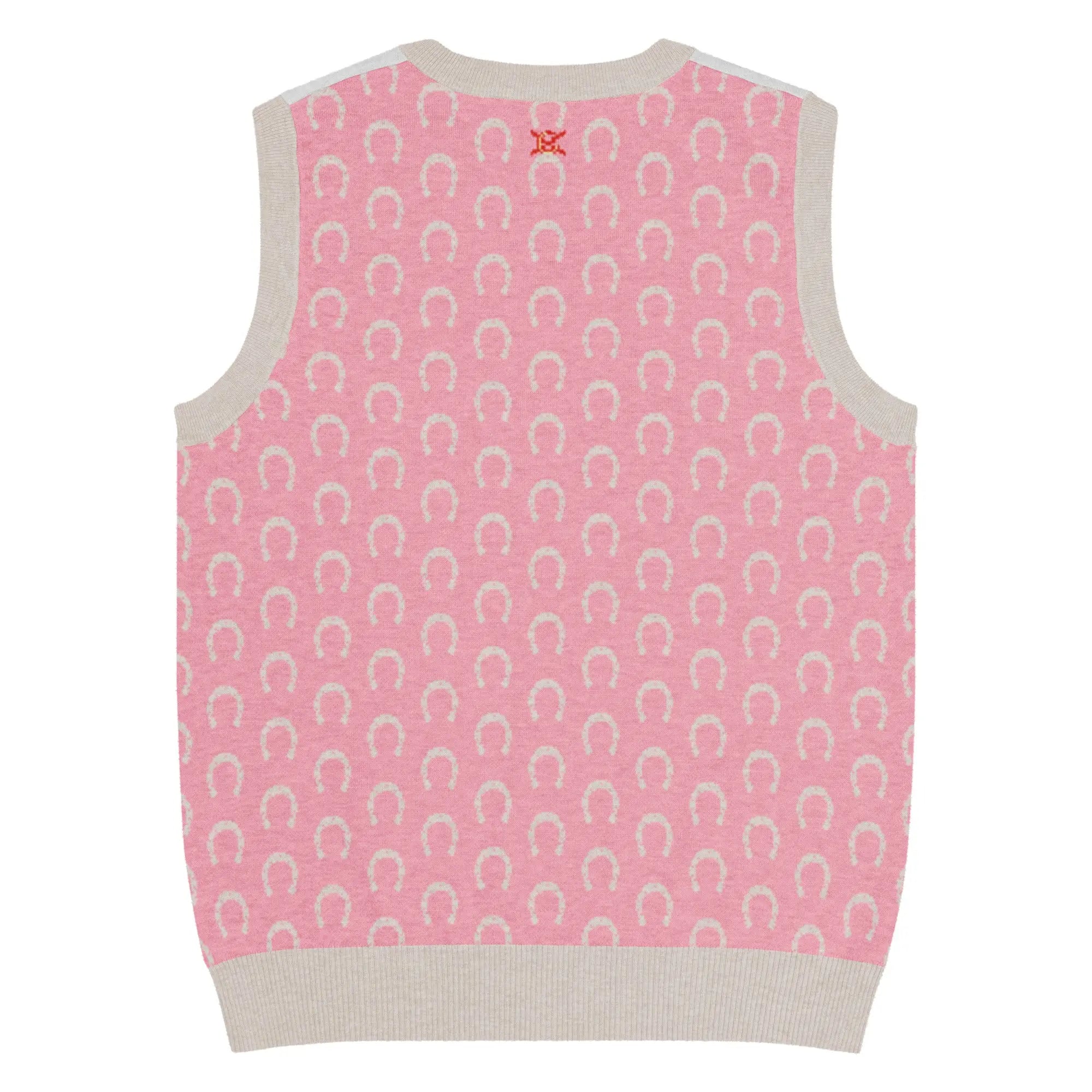 Comprar Chaleco Herraduras Caballista de punto con cuello pico - rosa Bandera España La Flamenca de Borgoña Patricia Muñoz VOX