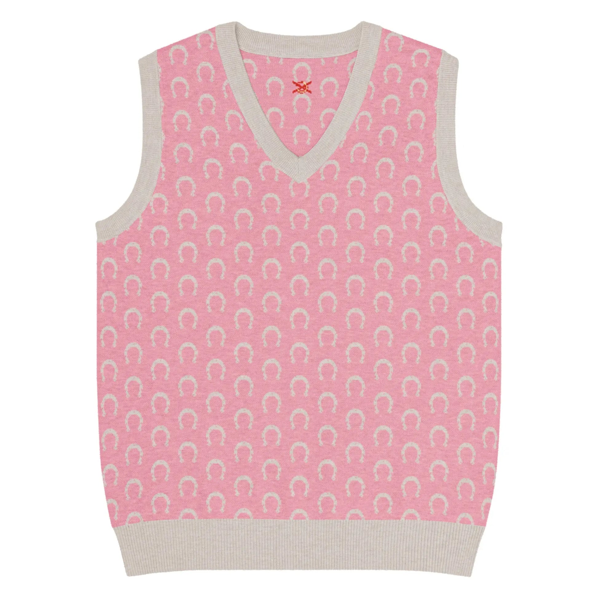 Comprar Chaleco Herraduras Caballista de punto con cuello pico - rosa Bandera España La Flamenca de Borgoña Patricia Muñoz VOX