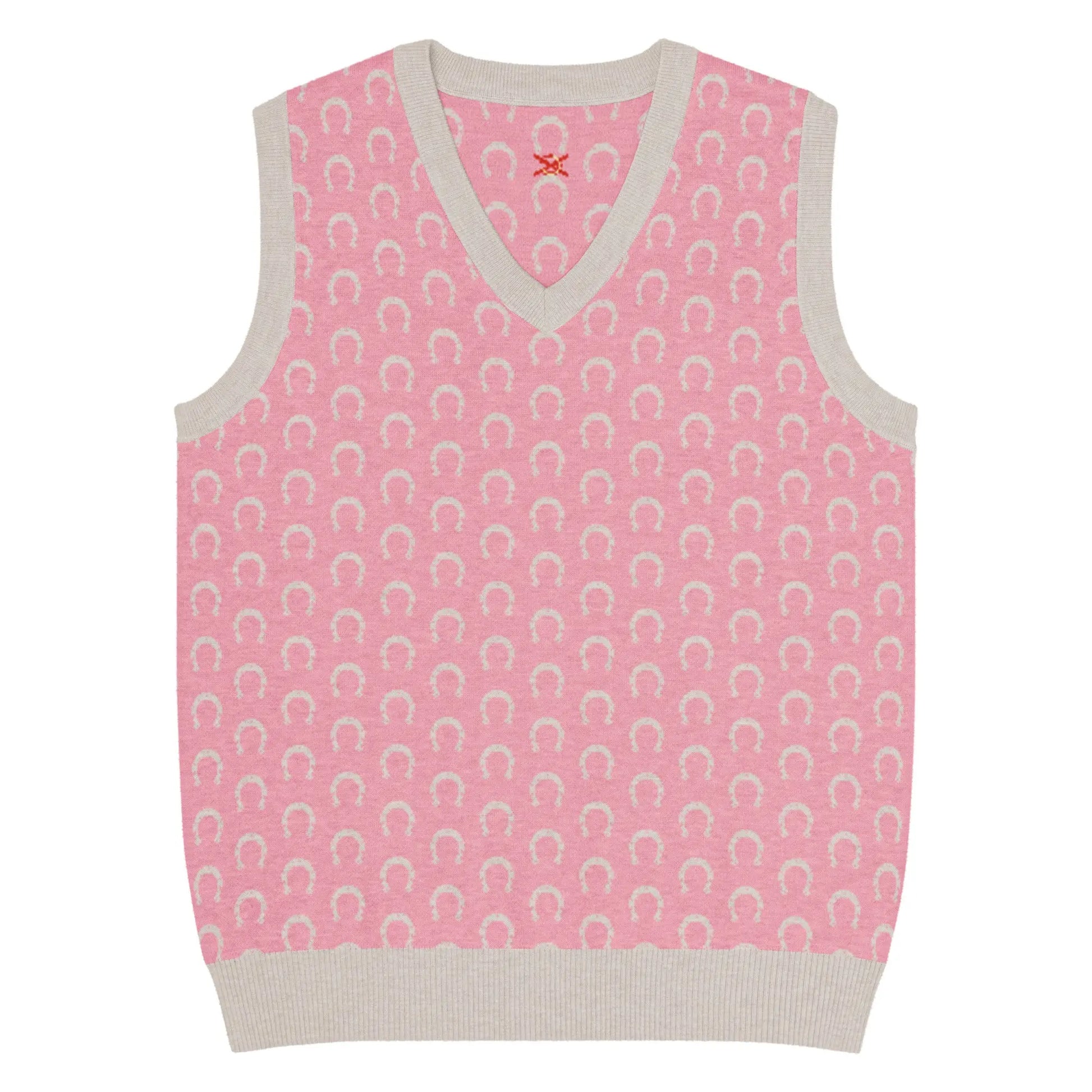 Comprar Chaleco Herraduras Caballista de punto con cuello pico - rosa Bandera España La Flamenca de Borgoña Patricia Muñoz VOX