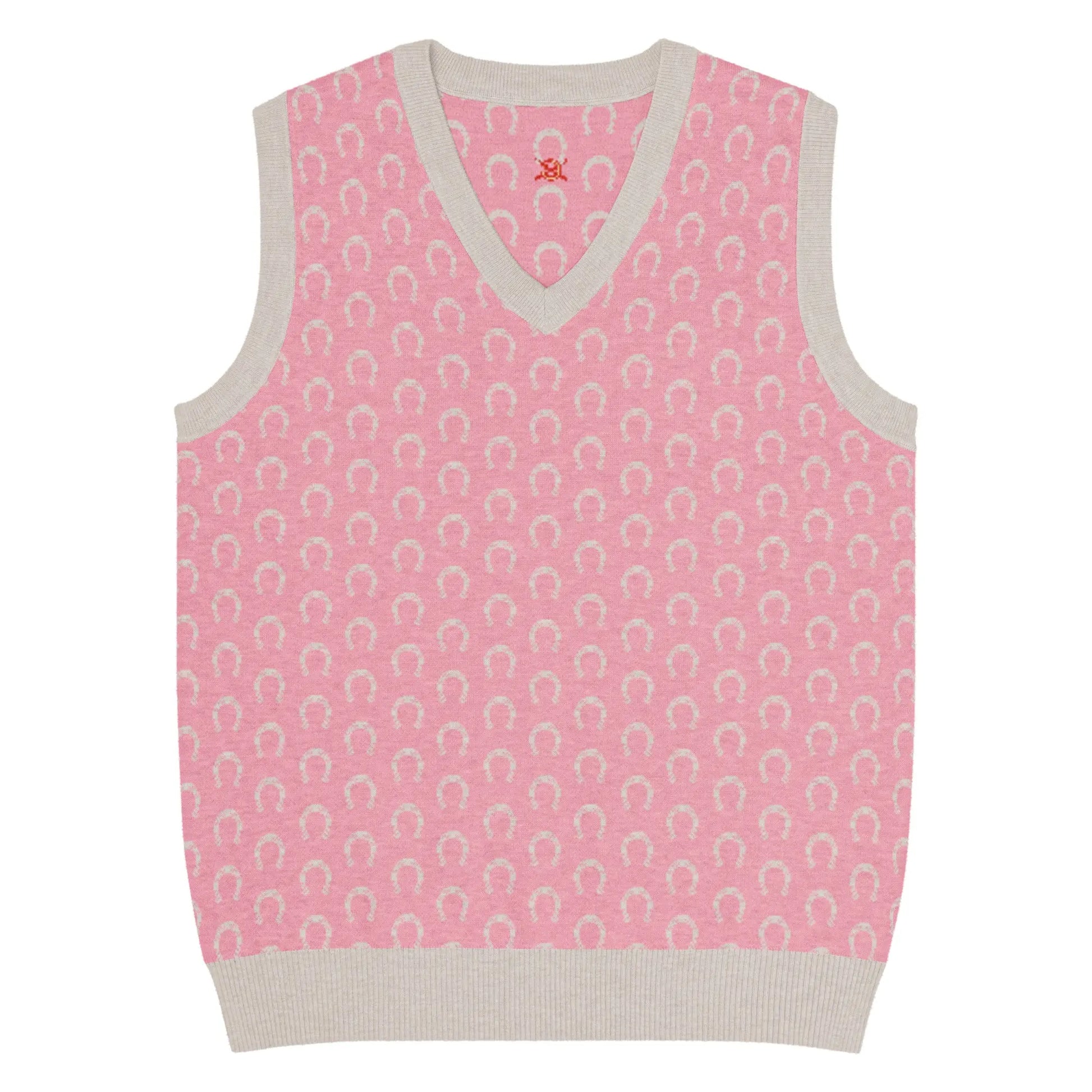 Comprar Chaleco Herraduras Caballista de punto con cuello pico - rosa Bandera España La Flamenca de Borgoña Patricia Muñoz VOX