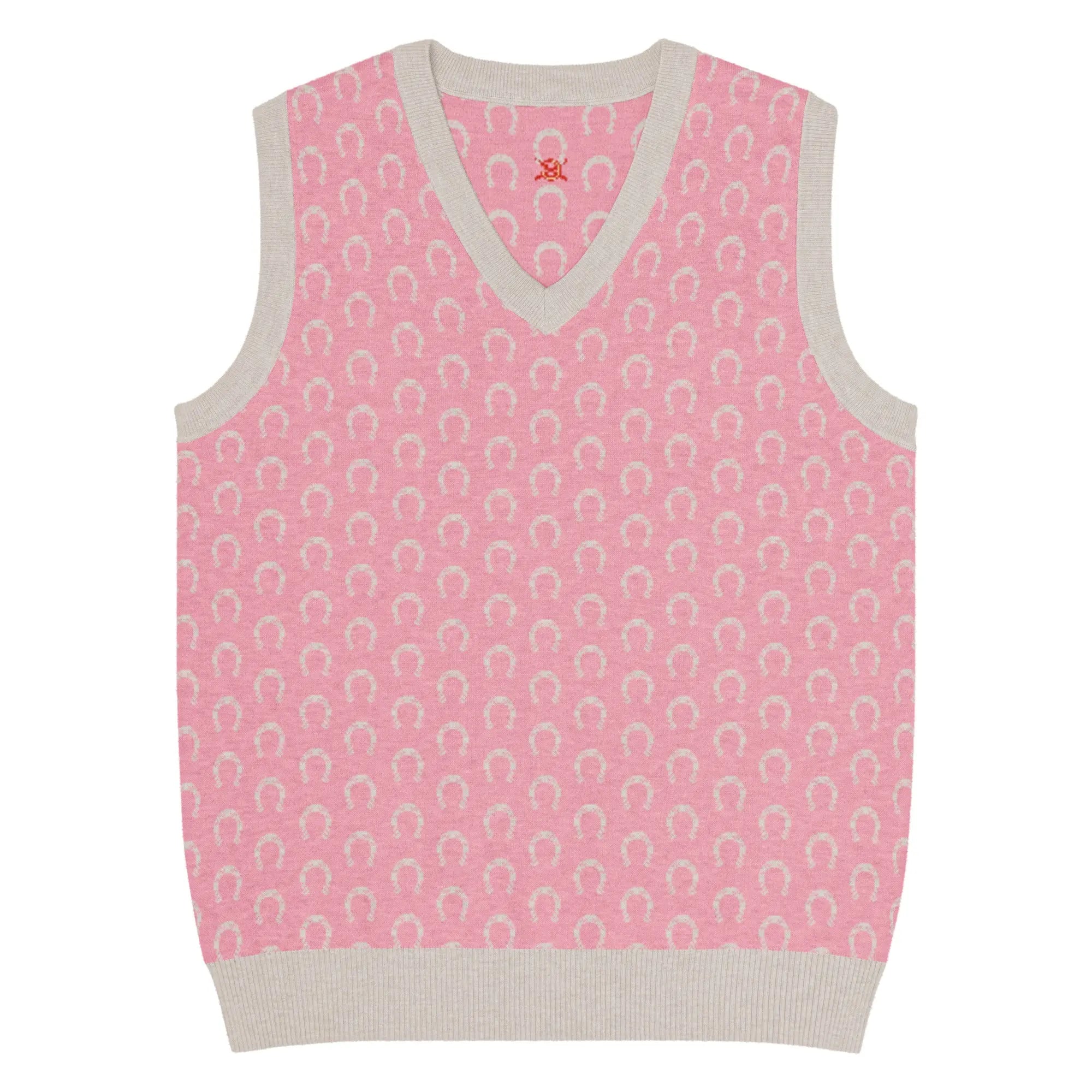 Comprar Chaleco Herraduras Caballista de punto con cuello pico - rosa Bandera España La Flamenca de Borgoña Patricia Muñoz VOX