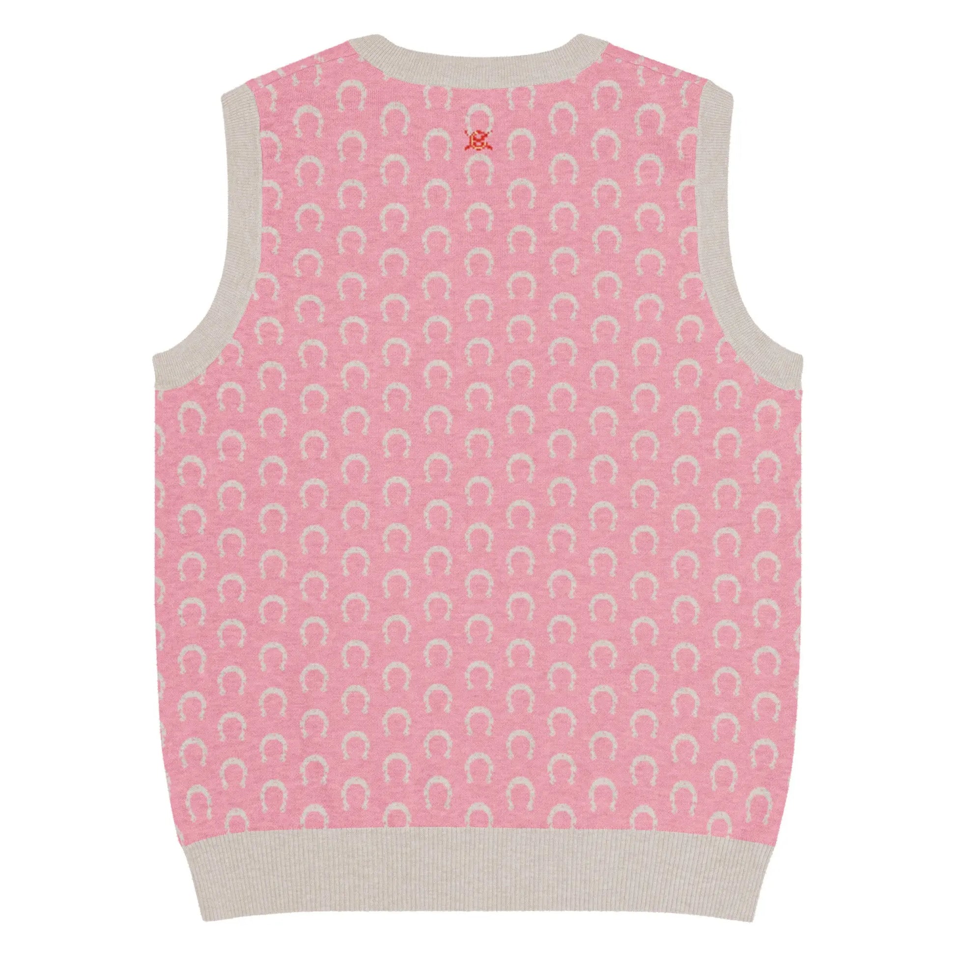 Comprar Chaleco Herraduras Caballista de punto con cuello pico - rosa Bandera España La Flamenca de Borgoña Patricia Muñoz VOX