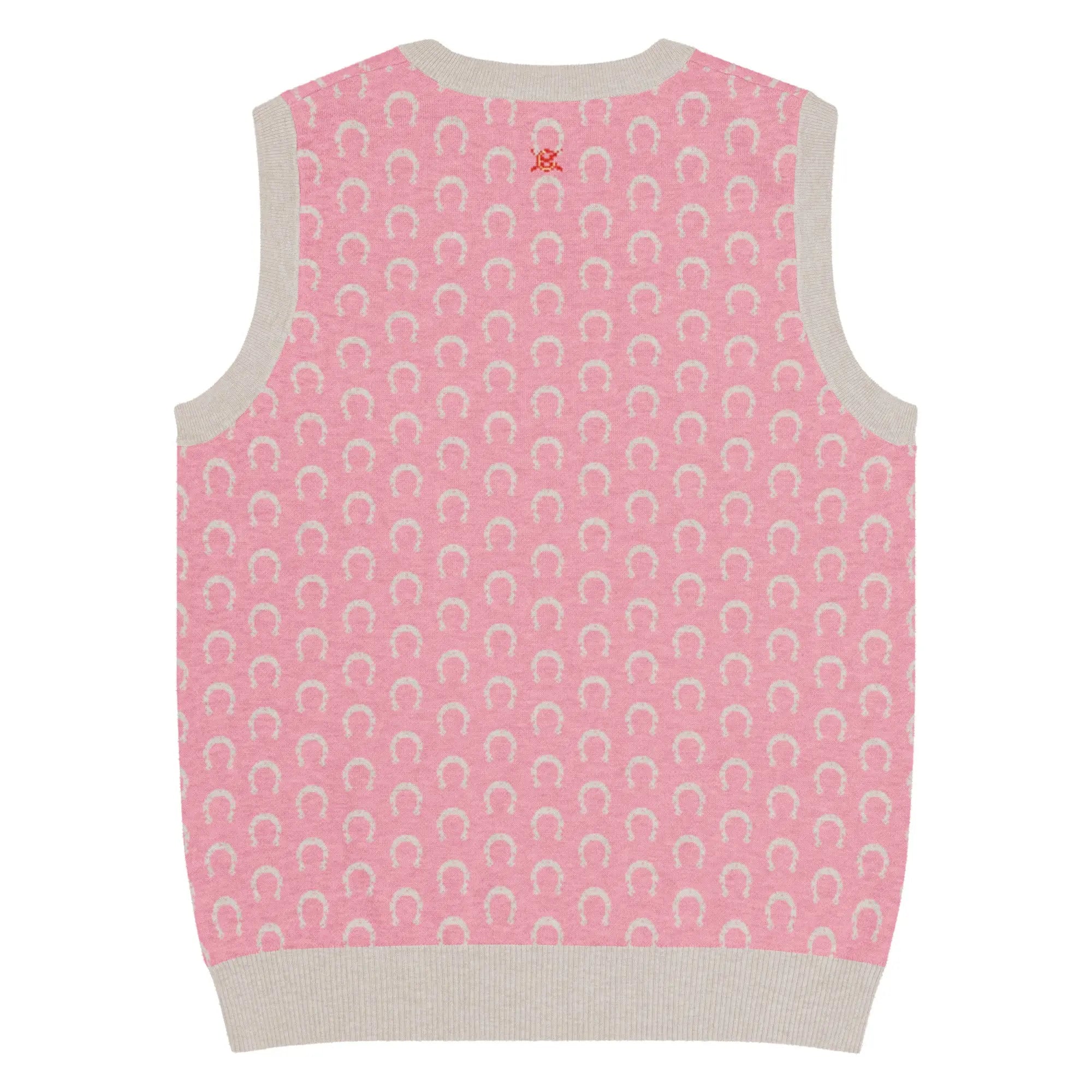 Comprar Chaleco Herraduras Caballista de punto con cuello pico - rosa Bandera España La Flamenca de Borgoña Patricia Muñoz VOX