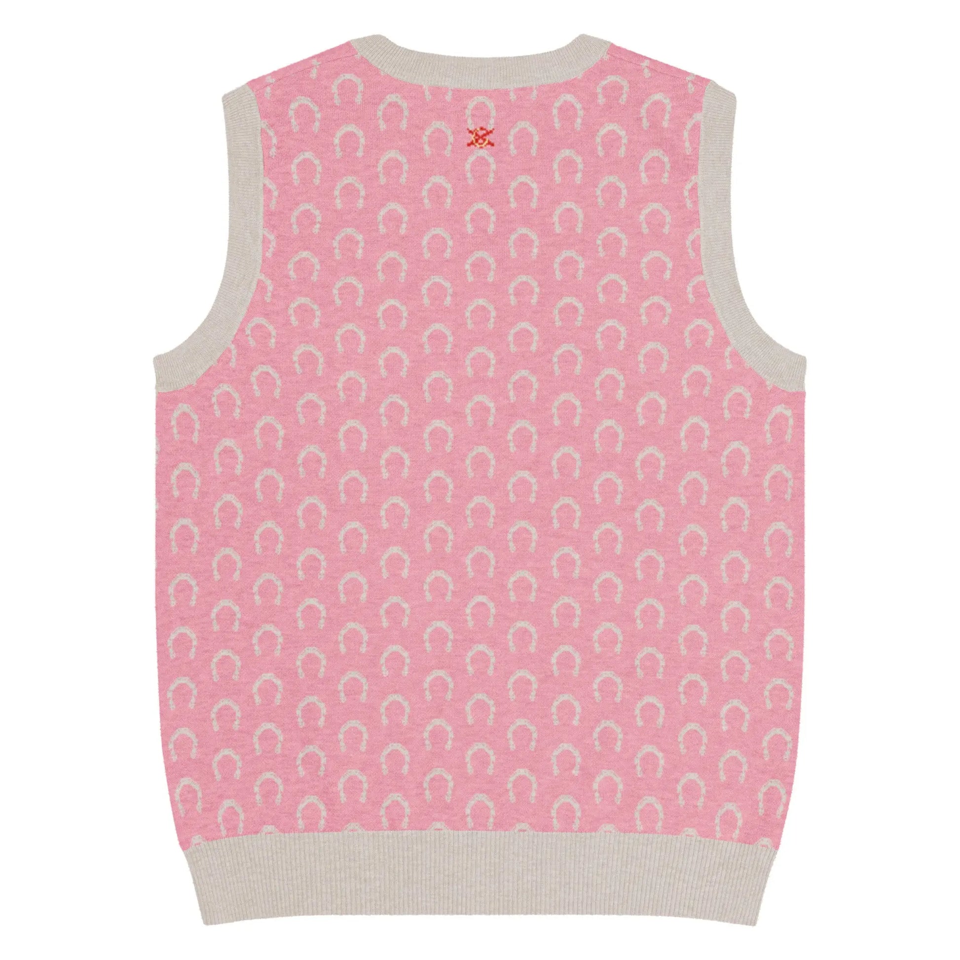 Comprar Chaleco Herraduras Caballista de punto con cuello pico - rosa Bandera España La Flamenca de Borgoña Patricia Muñoz VOX