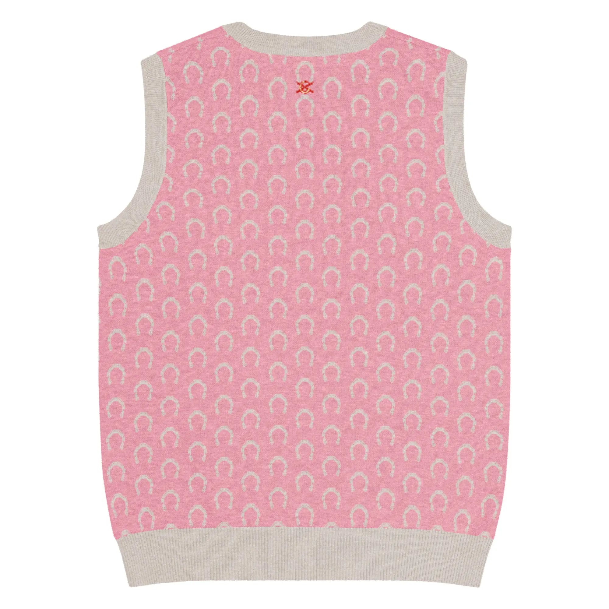 Comprar Chaleco Herraduras Caballista de punto con cuello pico - rosa Bandera España La Flamenca de Borgoña Patricia Muñoz VOX