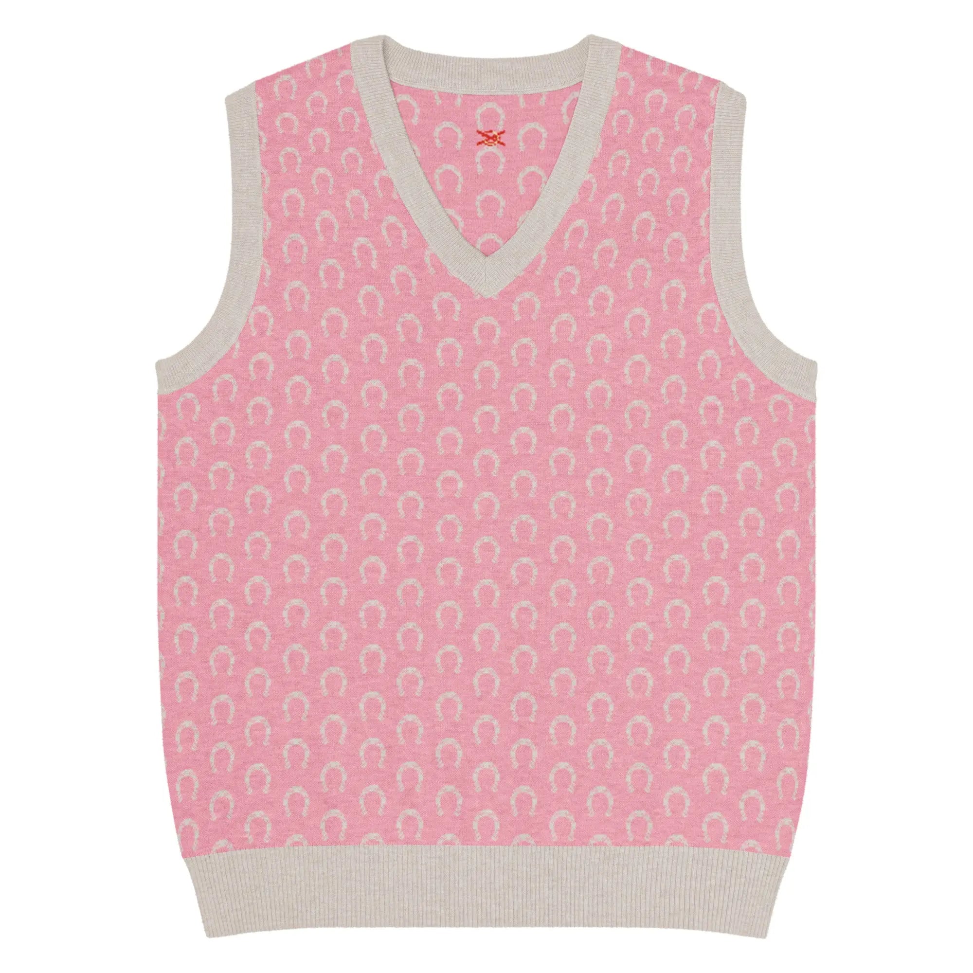 Comprar Chaleco Herraduras Caballista de punto con cuello pico - rosa Bandera España La Flamenca de Borgoña Patricia Muñoz VOX