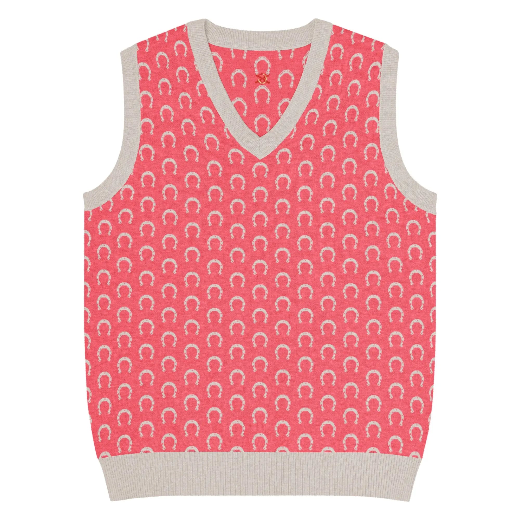 Comprar Chaleco Herraduras Caballista de punto con cuello pico - rosetón Bandera España La Flamenca de Borgoña Patricia Muñoz VOX