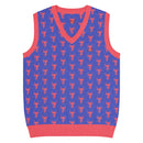 Comprar Chaleco Taurino azul de punto con cuello pico La Flamenca de Borgoña Bandera España