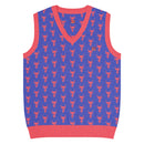 Comprar Chaleco Taurino azul de punto con cuello pico La Flamenca de Borgoña Bandera España