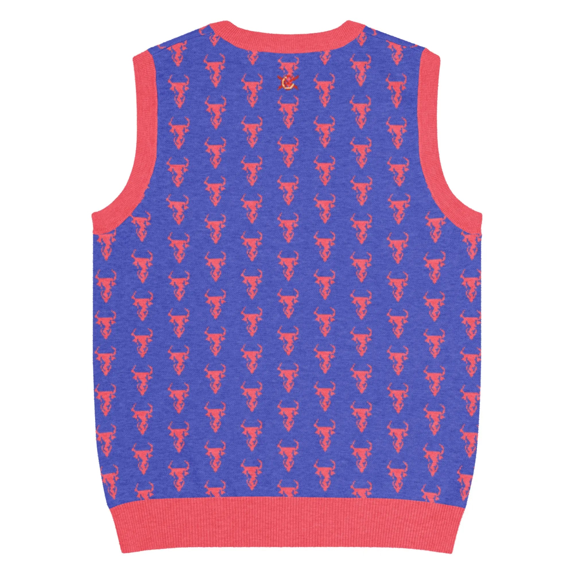 Comprar Chaleco Taurino azul de punto con cuello pico Bandera España La Flamenca de Borgoña Patricia Muñoz VOX