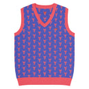 Comprar Chaleco Taurino azul de punto con cuello pico La Flamenca de Borgoña Bandera España