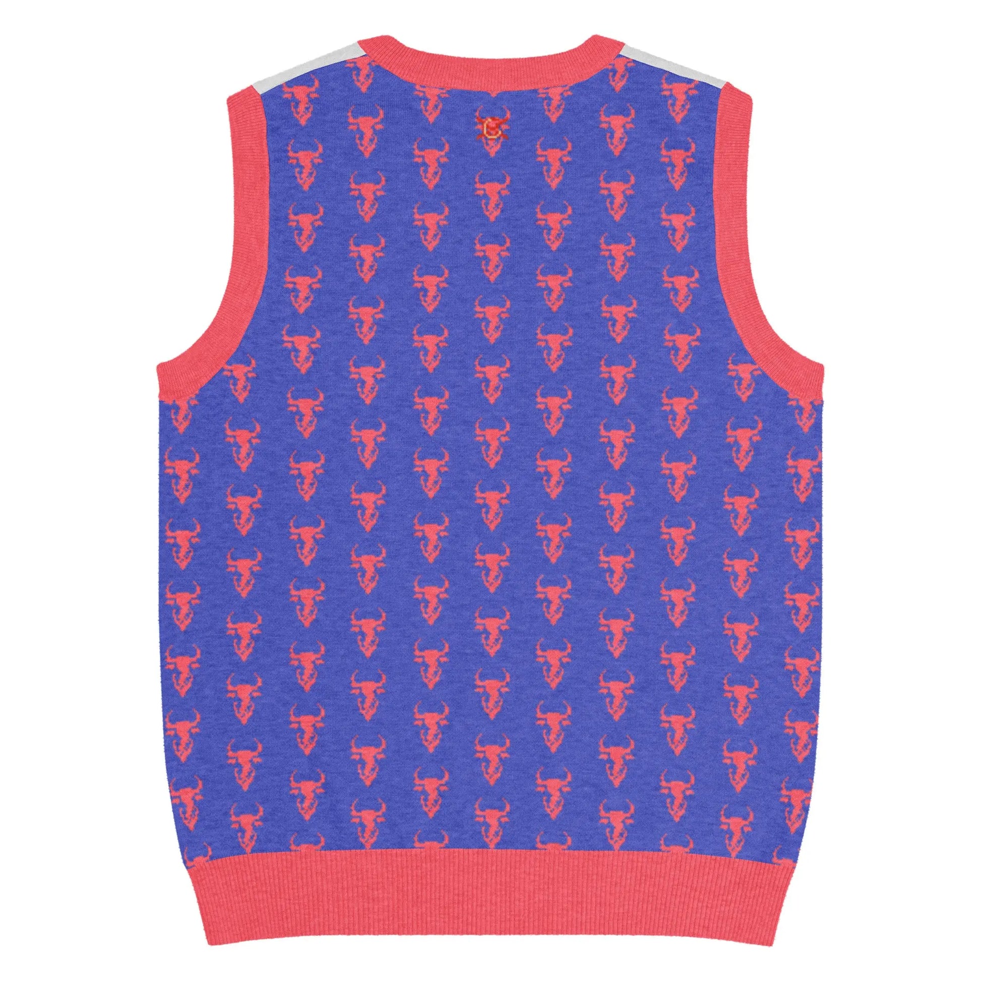 Comprar Chaleco Taurino azul de punto con cuello pico Bandera España La Flamenca de Borgoña Patricia Muñoz VOX