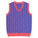 Comprar Chaleco Taurino azul de punto con cuello pico La Flamenca de Borgoña Bandera España