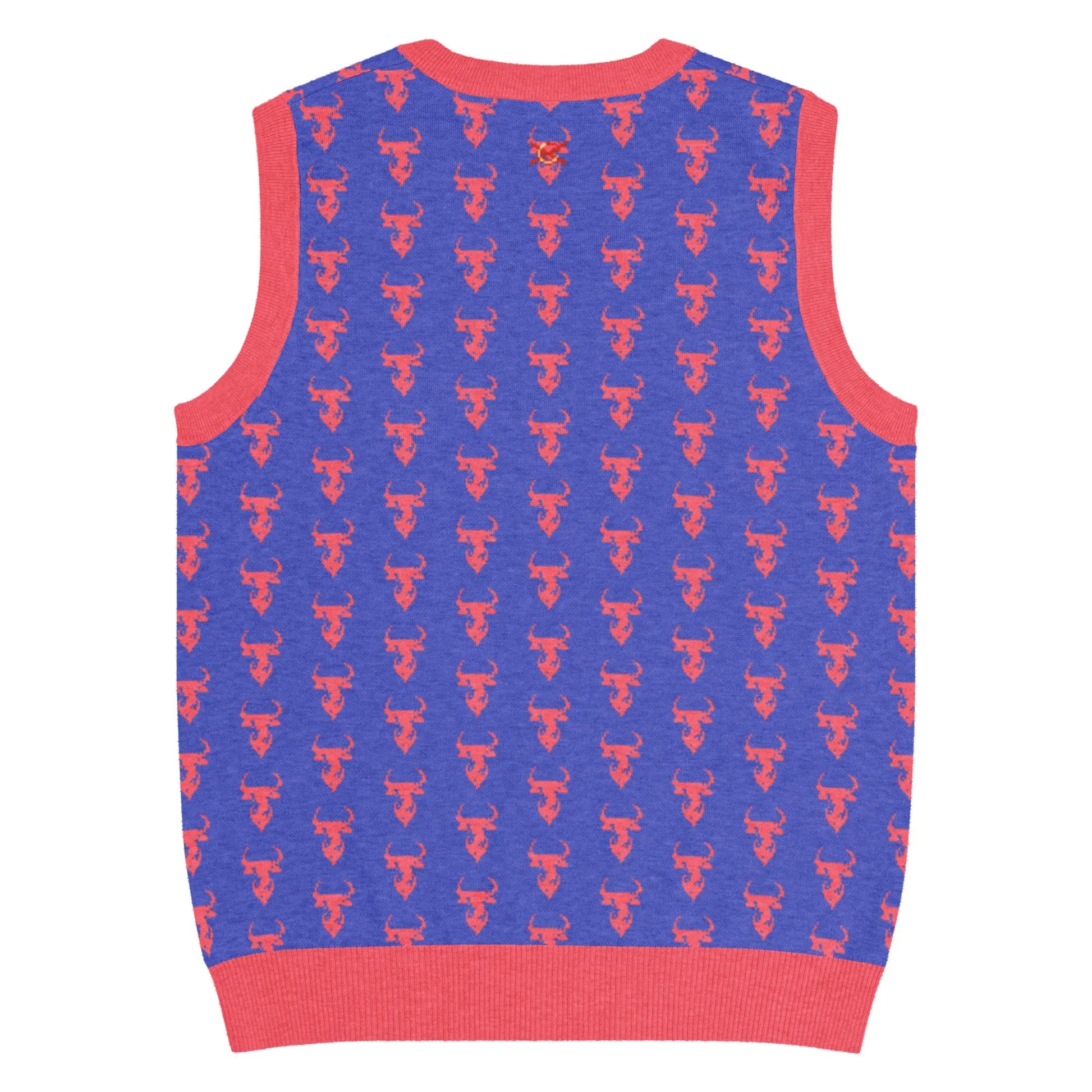 Comprar Chaleco Taurino azul de punto con cuello pico Bandera España La Flamenca de Borgoña Patricia Muñoz VOX