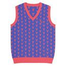 Comprar Chaleco Taurino azul de punto con cuello pico La Flamenca de Borgoña Bandera España