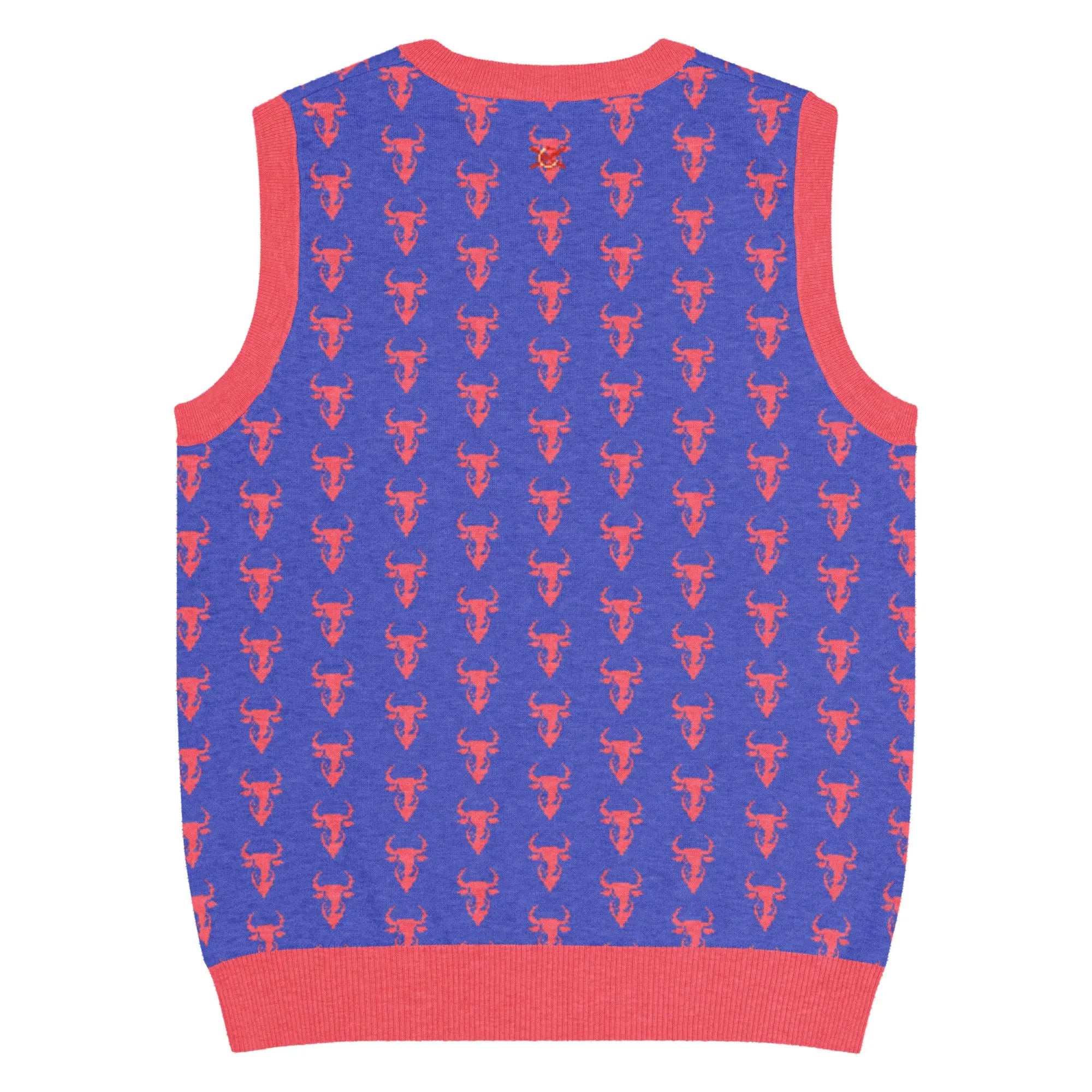 Comprar Chaleco Taurino azul de punto con cuello pico Bandera España La Flamenca de Borgoña Patricia Muñoz VOX