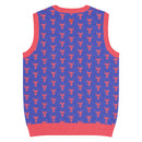 Comprar Chaleco Taurino azul de punto con cuello pico La Flamenca de Borgoña Bandera España