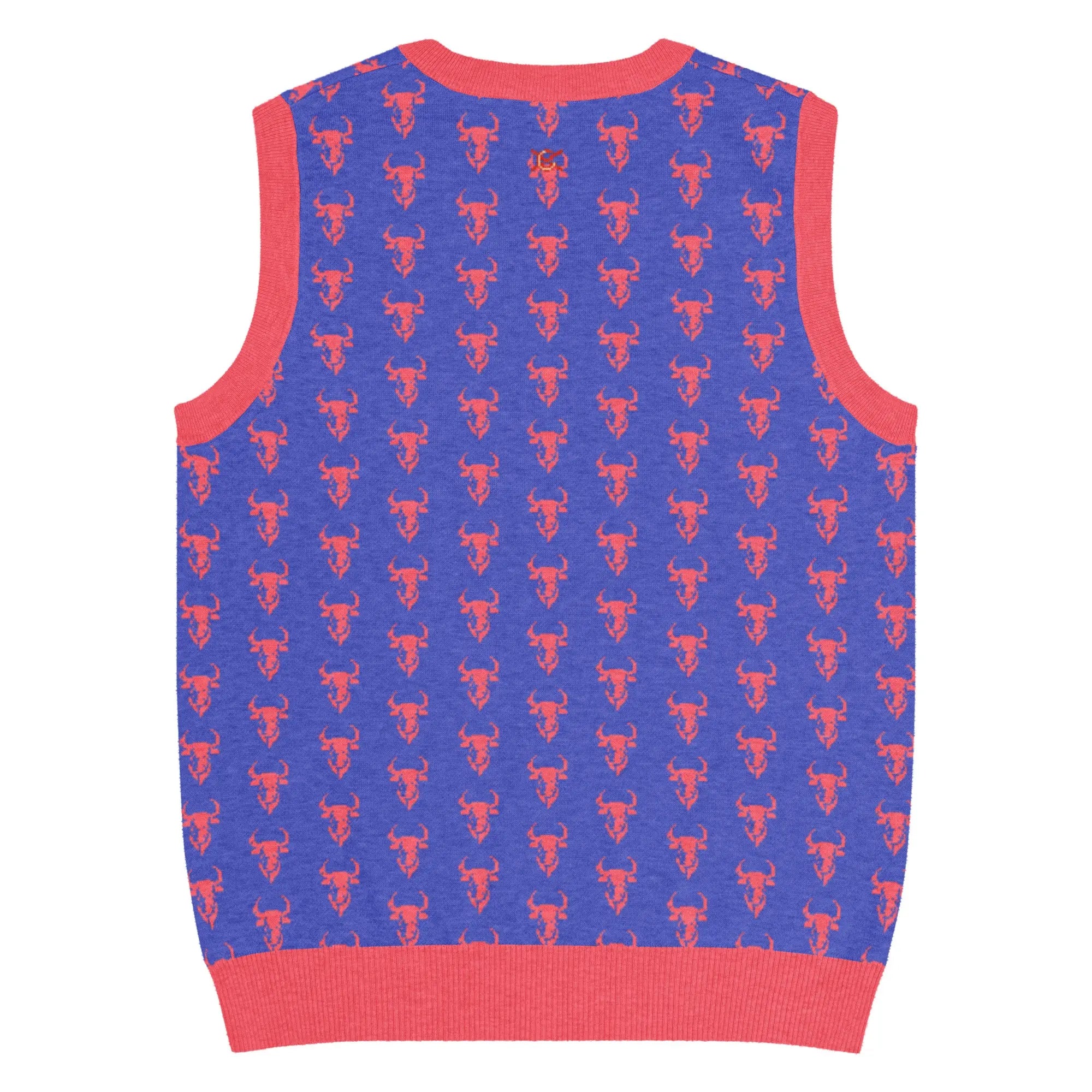 Comprar Chaleco Taurino azul de punto con cuello pico Bandera España La Flamenca de Borgoña Patricia Muñoz VOX