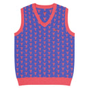 Comprar Chaleco Taurino azul de punto con cuello pico La Flamenca de Borgoña Bandera España