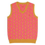 Comprar Chaleco Taurino rosa de punto con cuello pico Bandera España La Flamenca de Borgoña Patricia Muñoz VOX