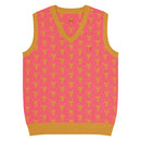 Comprar Chaleco Taurino rosa de punto con cuello pico La Flamenca de Borgoña Bandera España