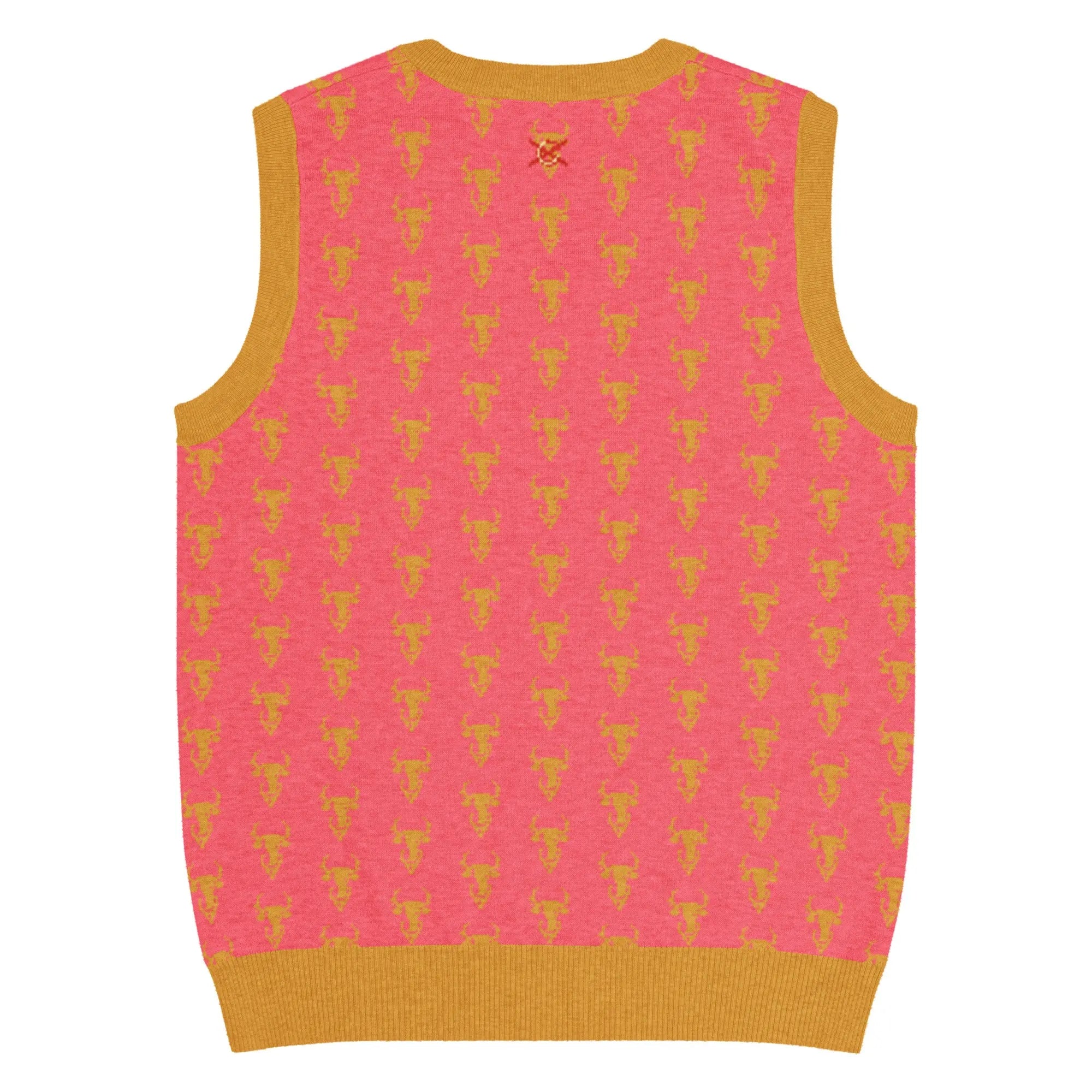 Comprar Chaleco Taurino rosa de punto con cuello pico Bandera España La Flamenca de Borgoña Patricia Muñoz VOX