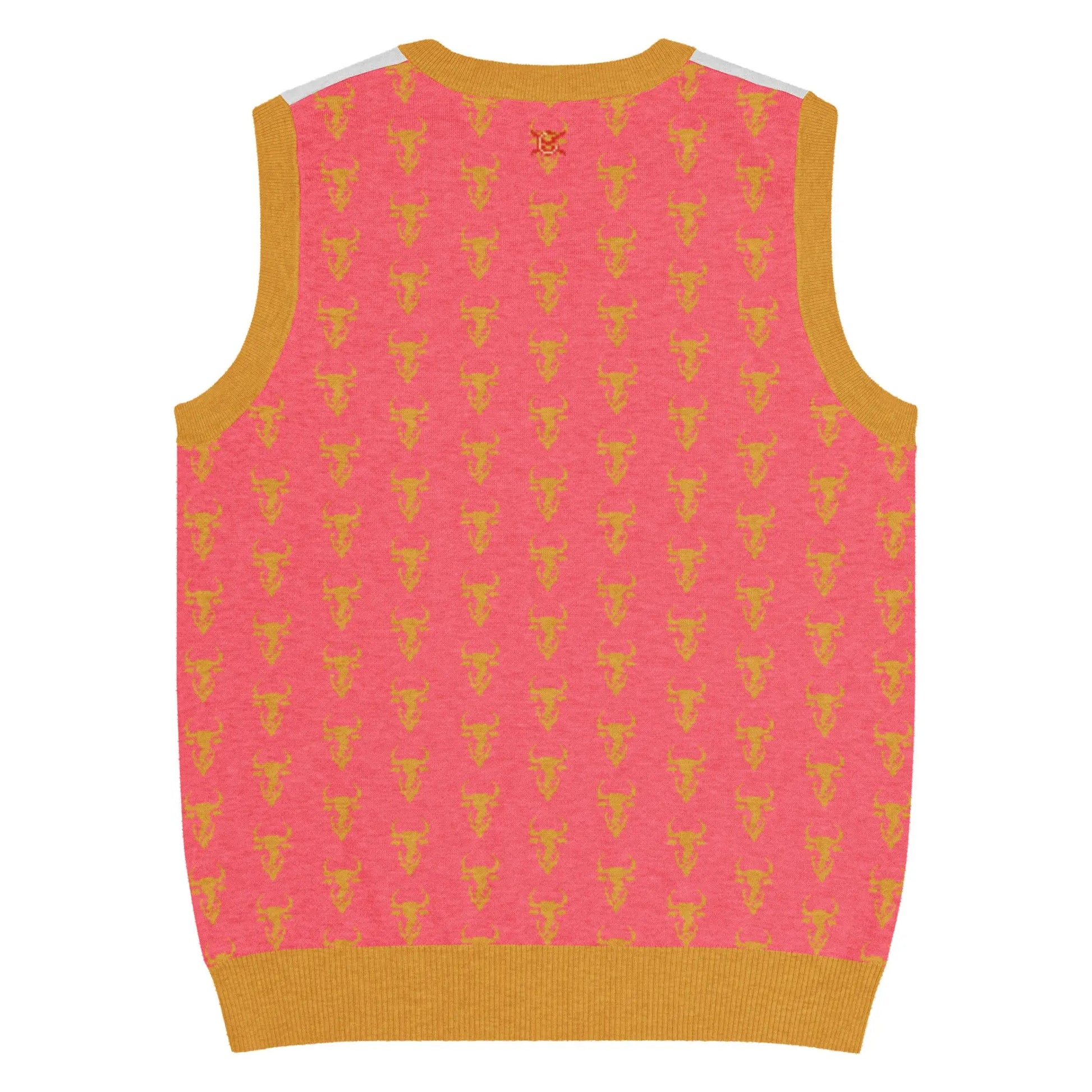 Comprar Chaleco Taurino rosa de punto con cuello pico Bandera España La Flamenca de Borgoña Patricia Muñoz VOX