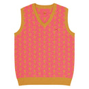 Comprar Chaleco Taurino rosa de punto con cuello pico La Flamenca de Borgoña Bandera España