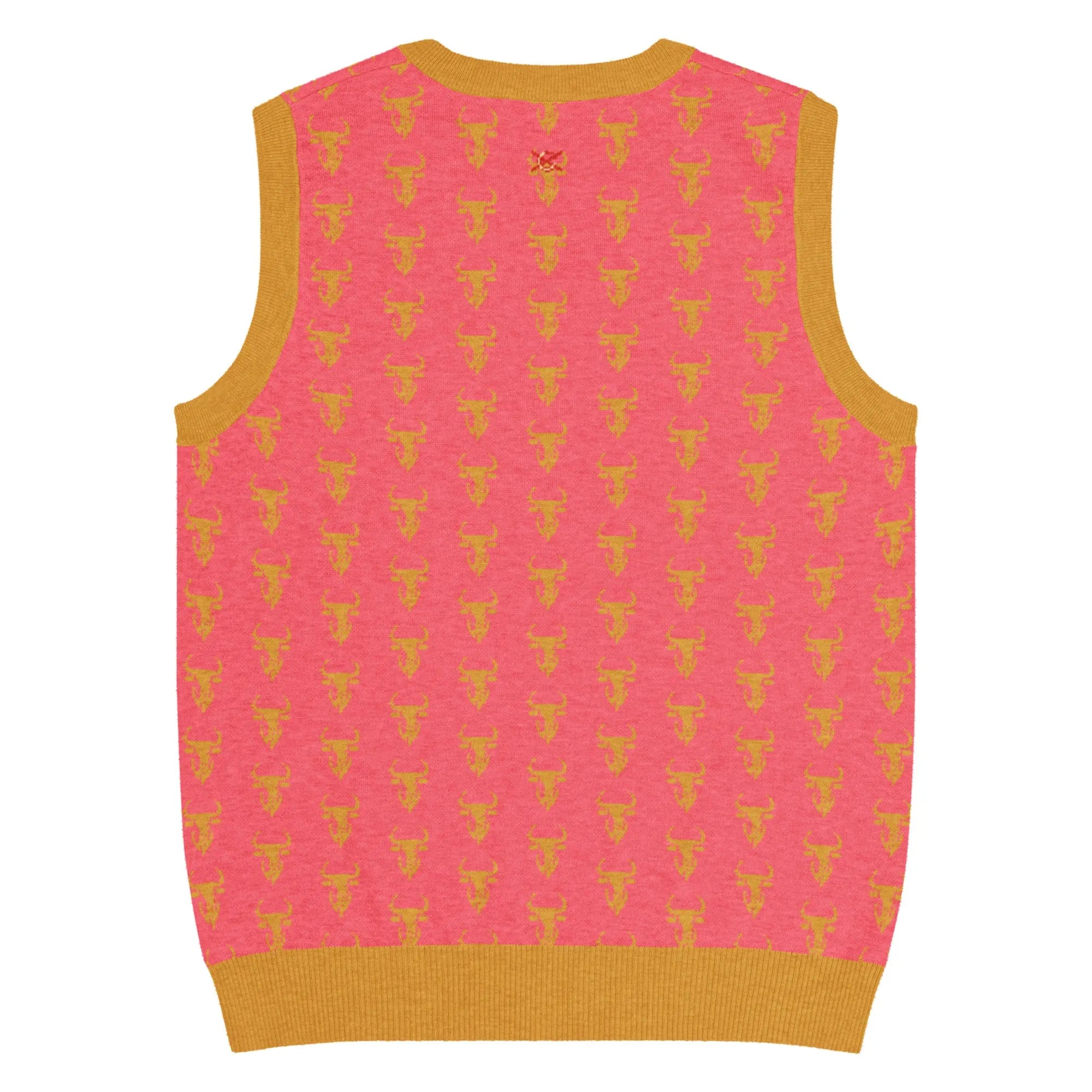 Comprar Chaleco Taurino rosa de punto con cuello pico Bandera España La Flamenca de Borgoña Patricia Muñoz VOX