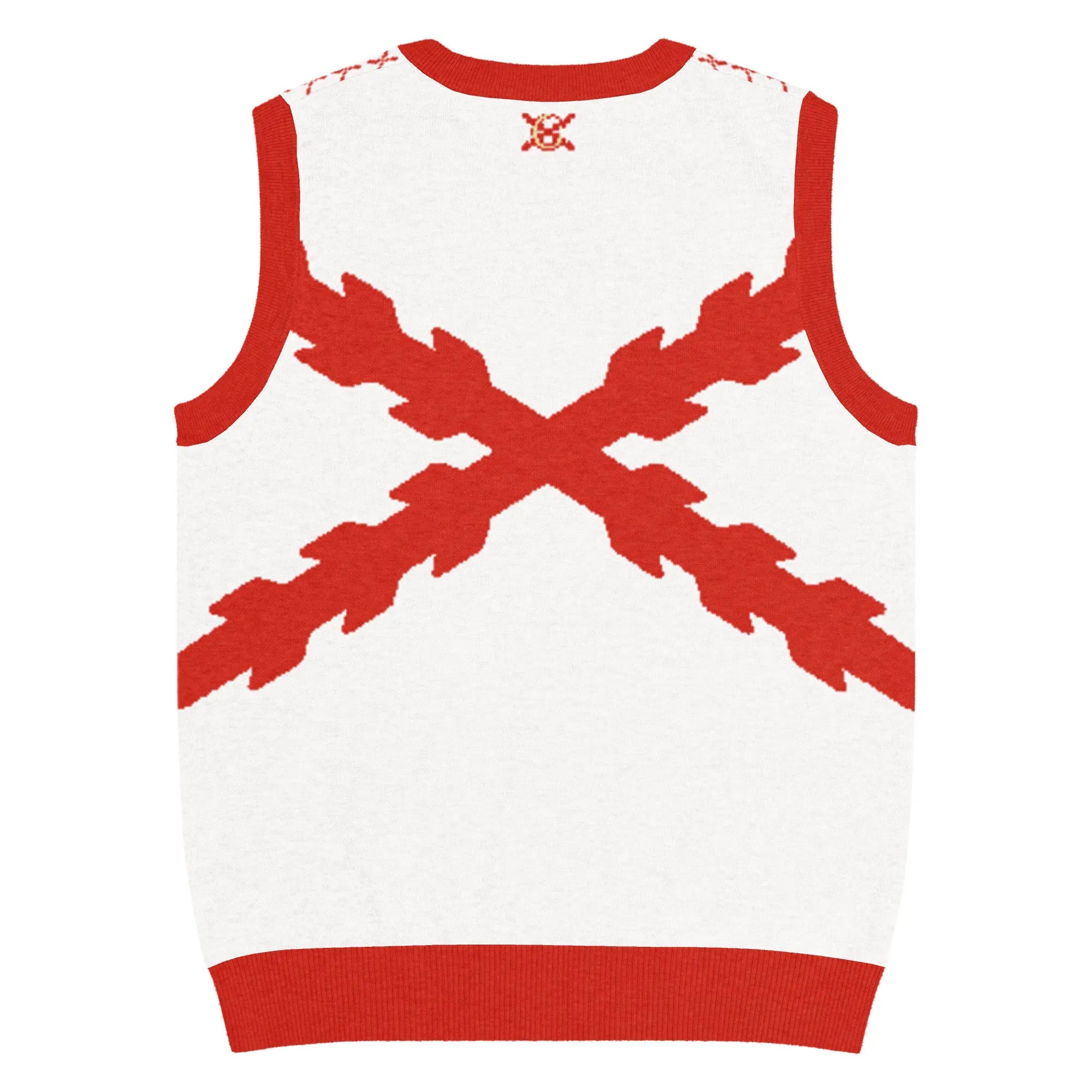 Comprar Chaleco de punto con cuello pico Cruz de Borgoña La Flamenca de Borgoña, Bandera de España, Cruz de Borgoña, Patricia Muñoz, VOX