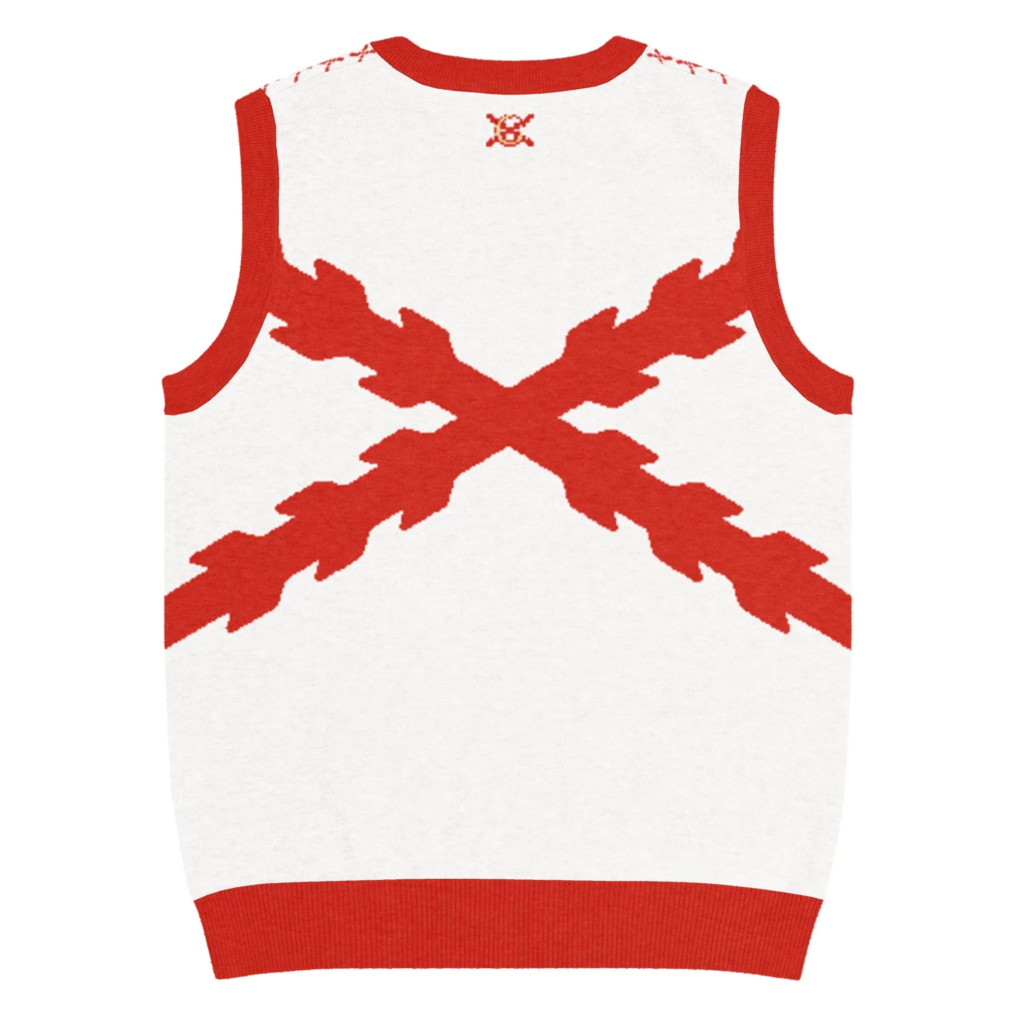 Comprar Chaleco de punto con cuello pico Cruz de Borgoña La Flamenca de Borgoña, Bandera de España, Cruz de Borgoña, Patricia Muñoz, VOX