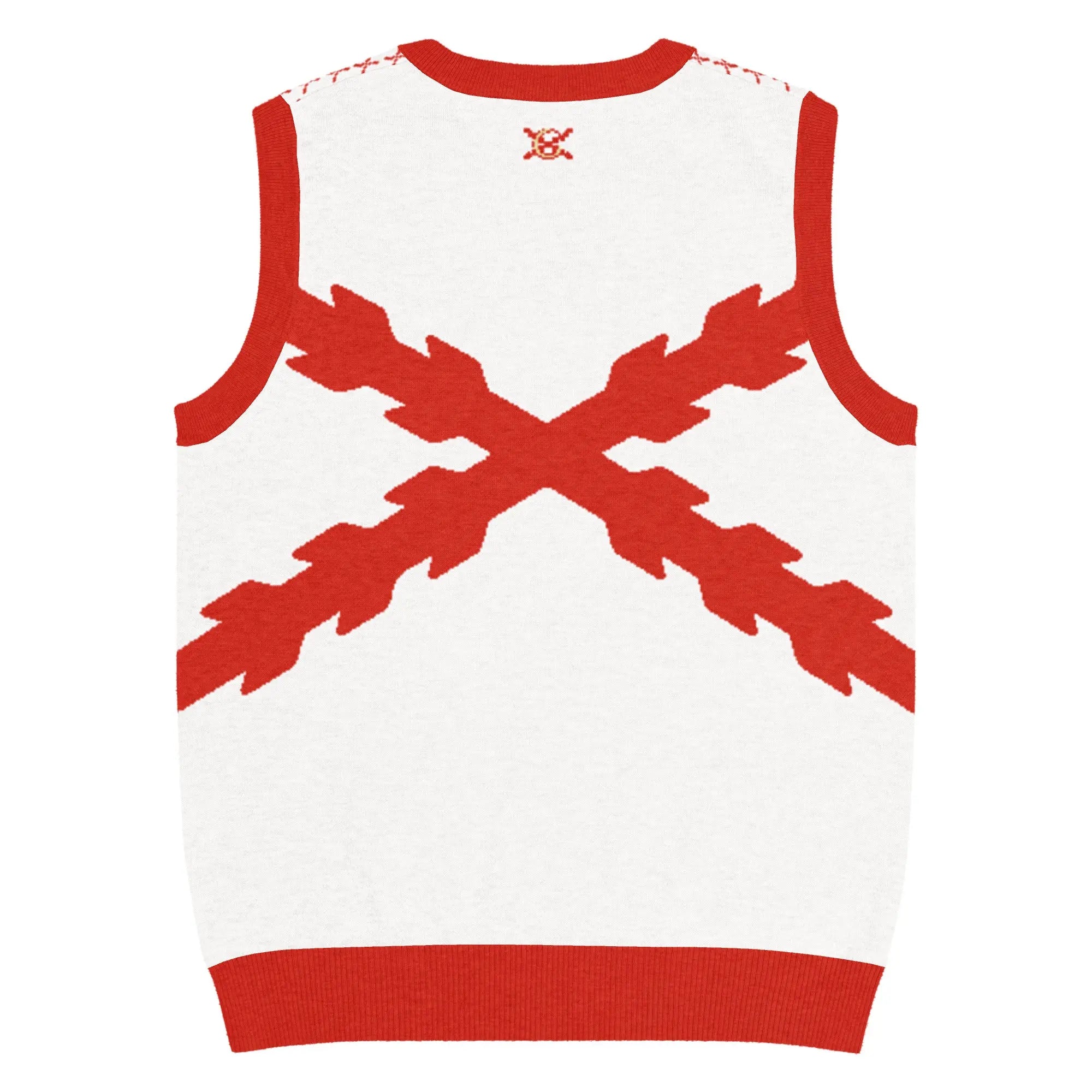 Comprar Chaleco de punto con cuello pico Cruz de Borgoña La Flamenca de Borgoña, Bandera de España, Cruz de Borgoña, Patricia Muñoz, VOX