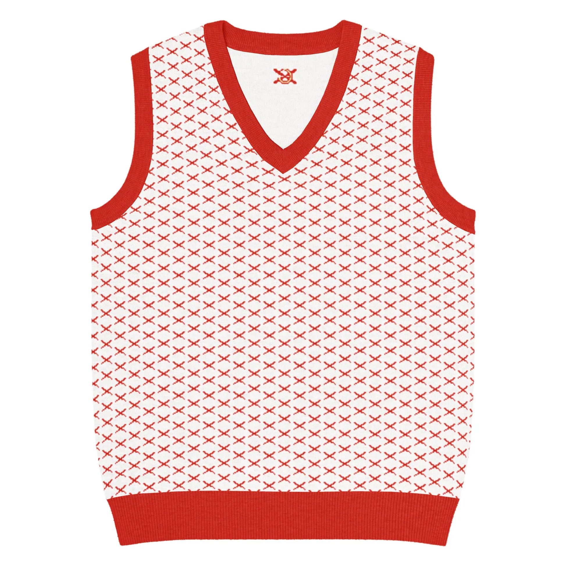 Comprar Chaleco de punto con cuello pico Cruz de Borgoña La Flamenca de Borgoña, Bandera de España, Cruz de Borgoña, Patricia Muñoz, VOX