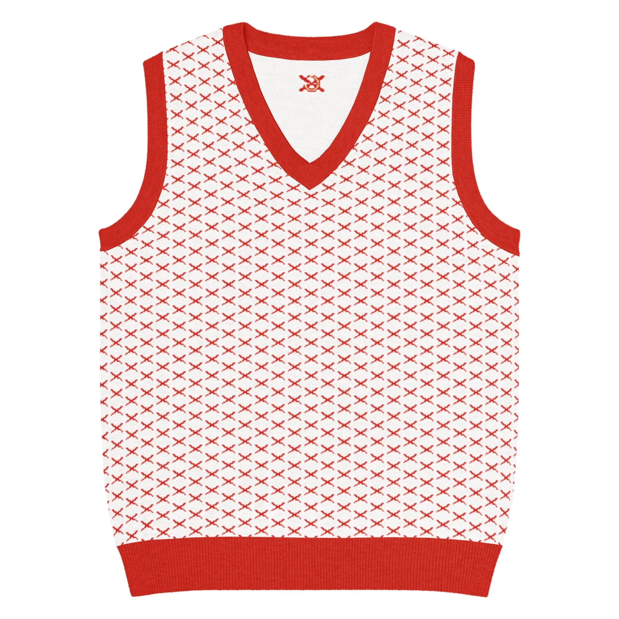 Comprar Chaleco de punto con cuello pico Cruz de Borgoña La Flamenca de Borgoña, Bandera de España, Cruz de Borgoña, Patricia Muñoz, VOX