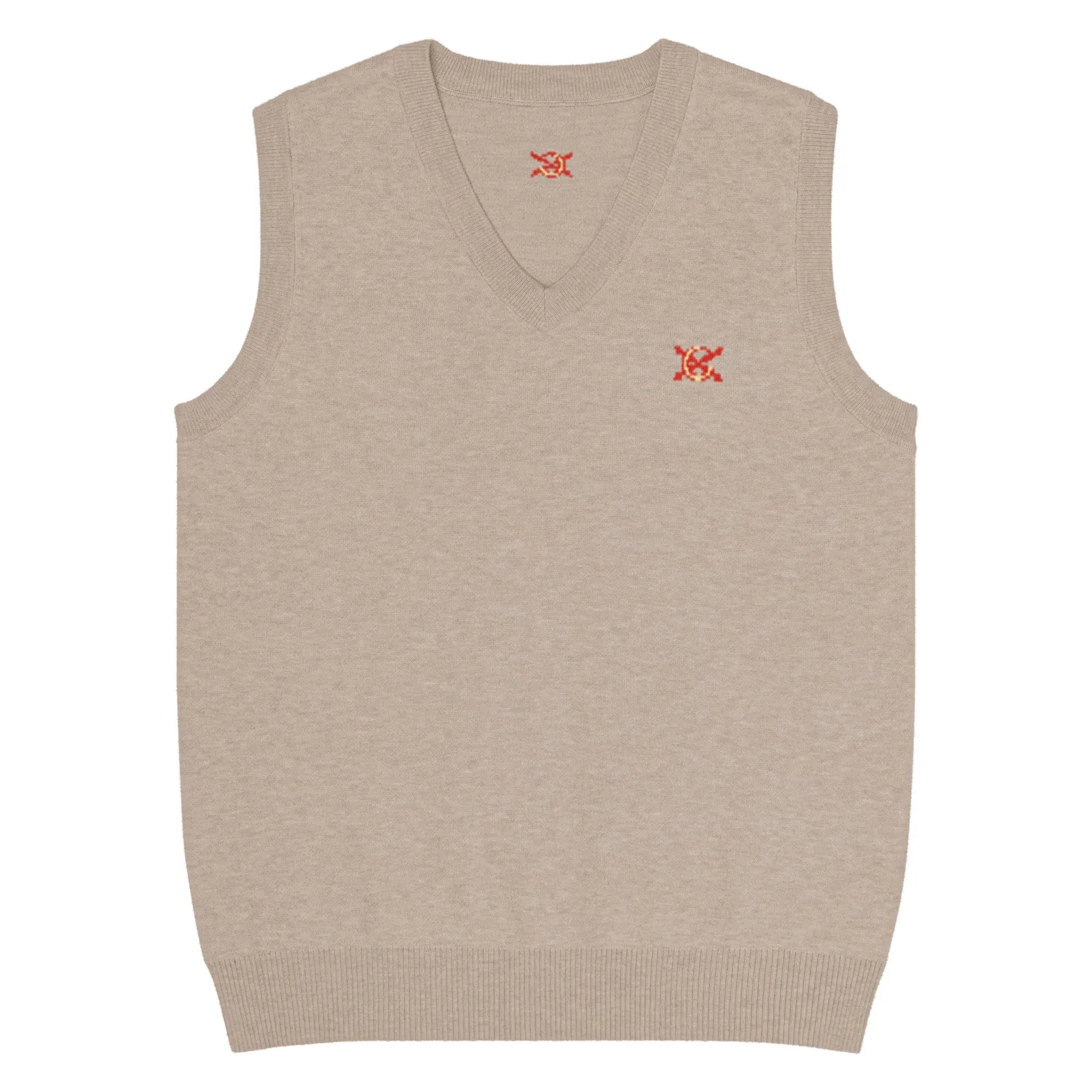 Comprar Chaleco de punto con cuello pico La Flamenca de Borgoña beig Bandera España La Flamenca de Borgoña Patricia Muñoz VOX