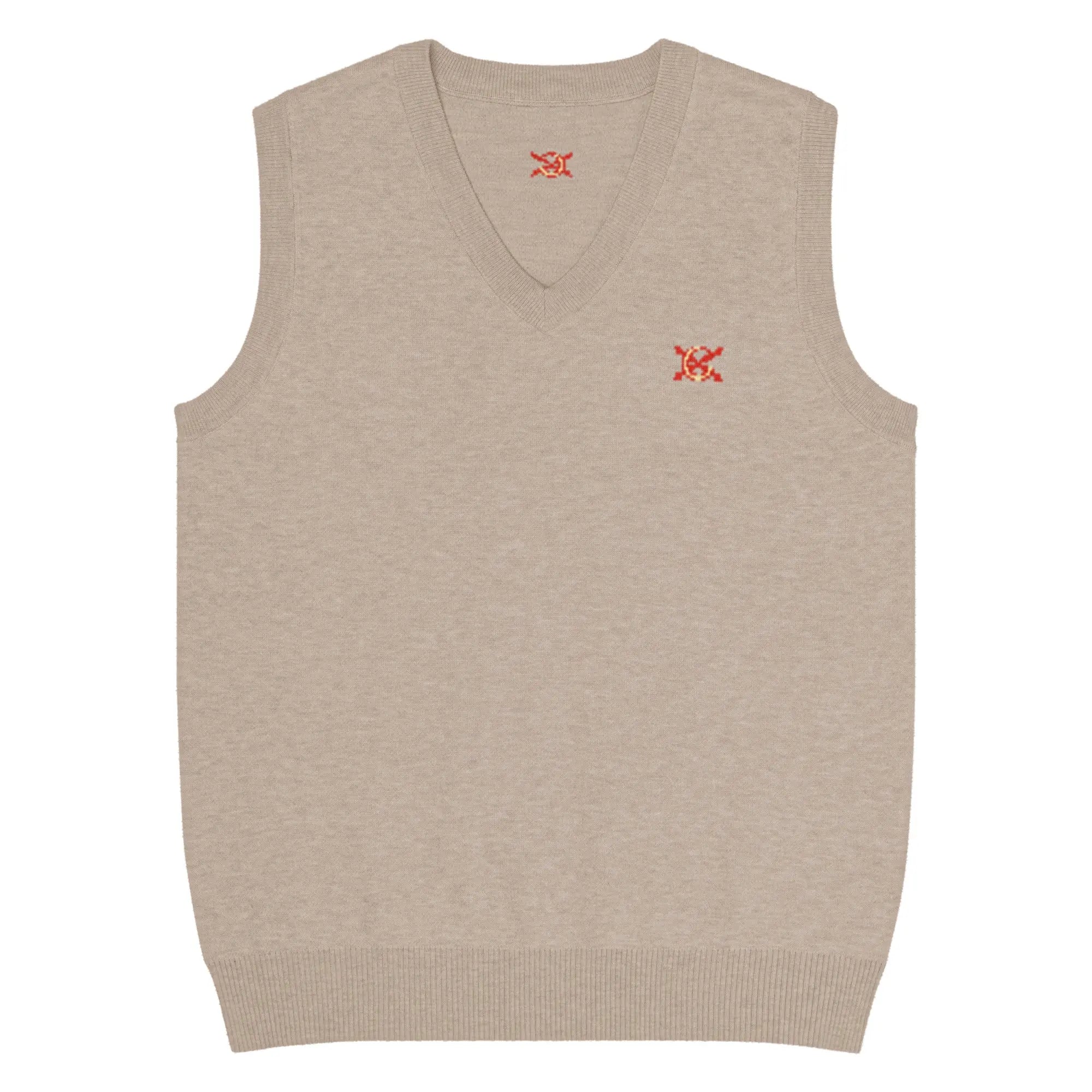 Comprar Chaleco de punto con cuello pico La Flamenca de Borgoña beig Bandera España La Flamenca de Borgoña Patricia Muñoz VOX