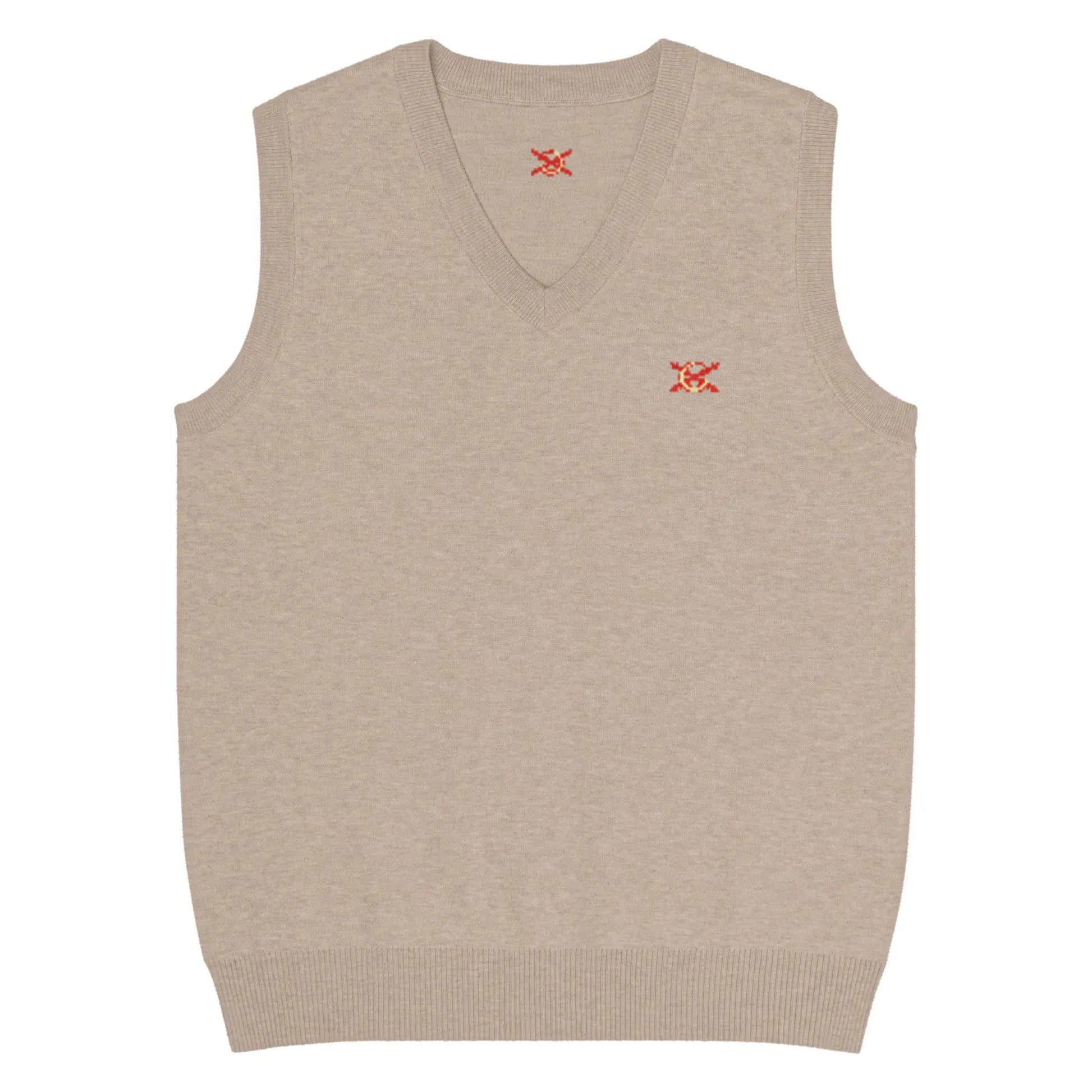 Comprar Chaleco de punto con cuello pico La Flamenca de Borgoña beig Bandera España La Flamenca de Borgoña Patricia Muñoz VOX